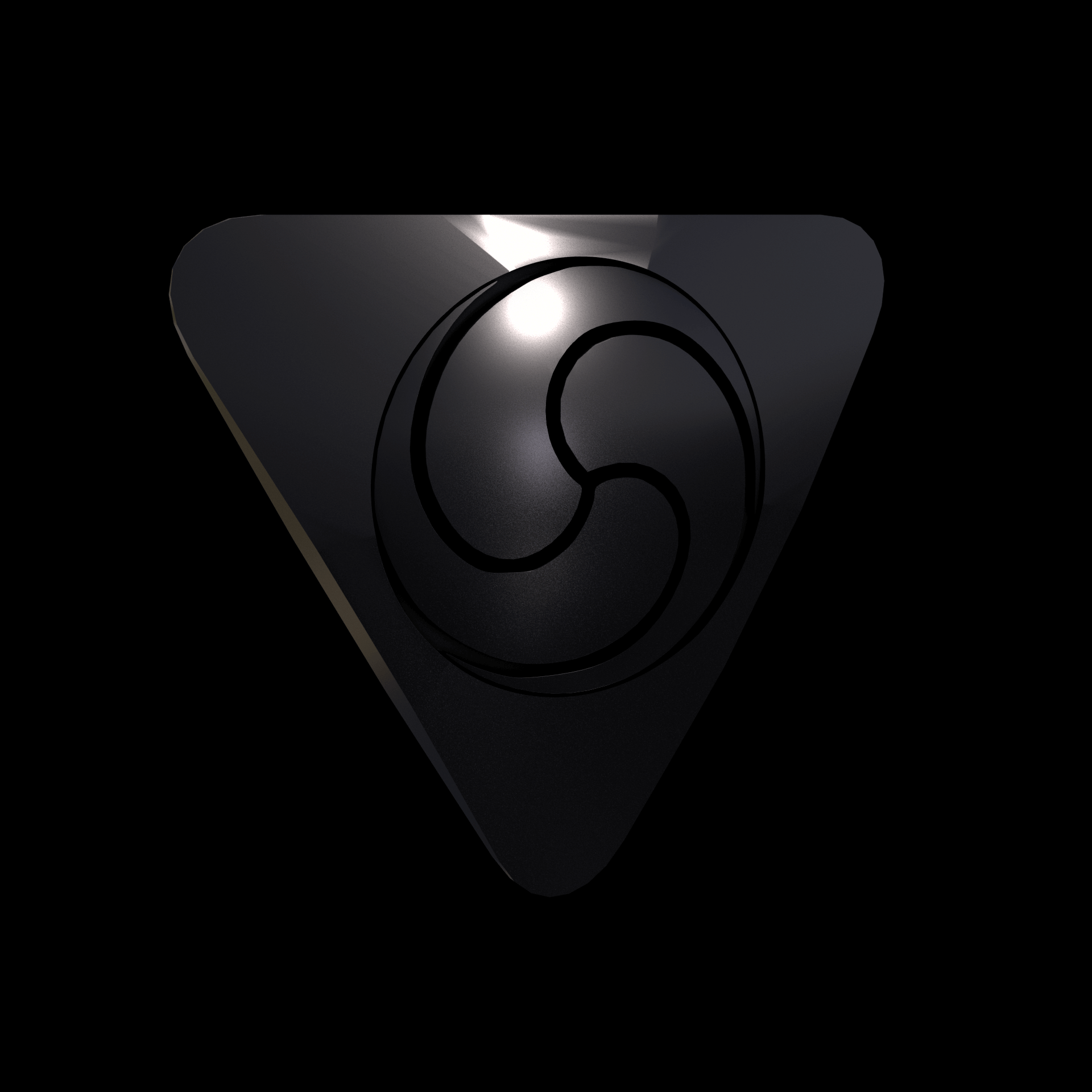 Bronze infused 420 stainless steel, manufactured using 3D printing, treated and polished for a dark grey sheen, with visible print lines.