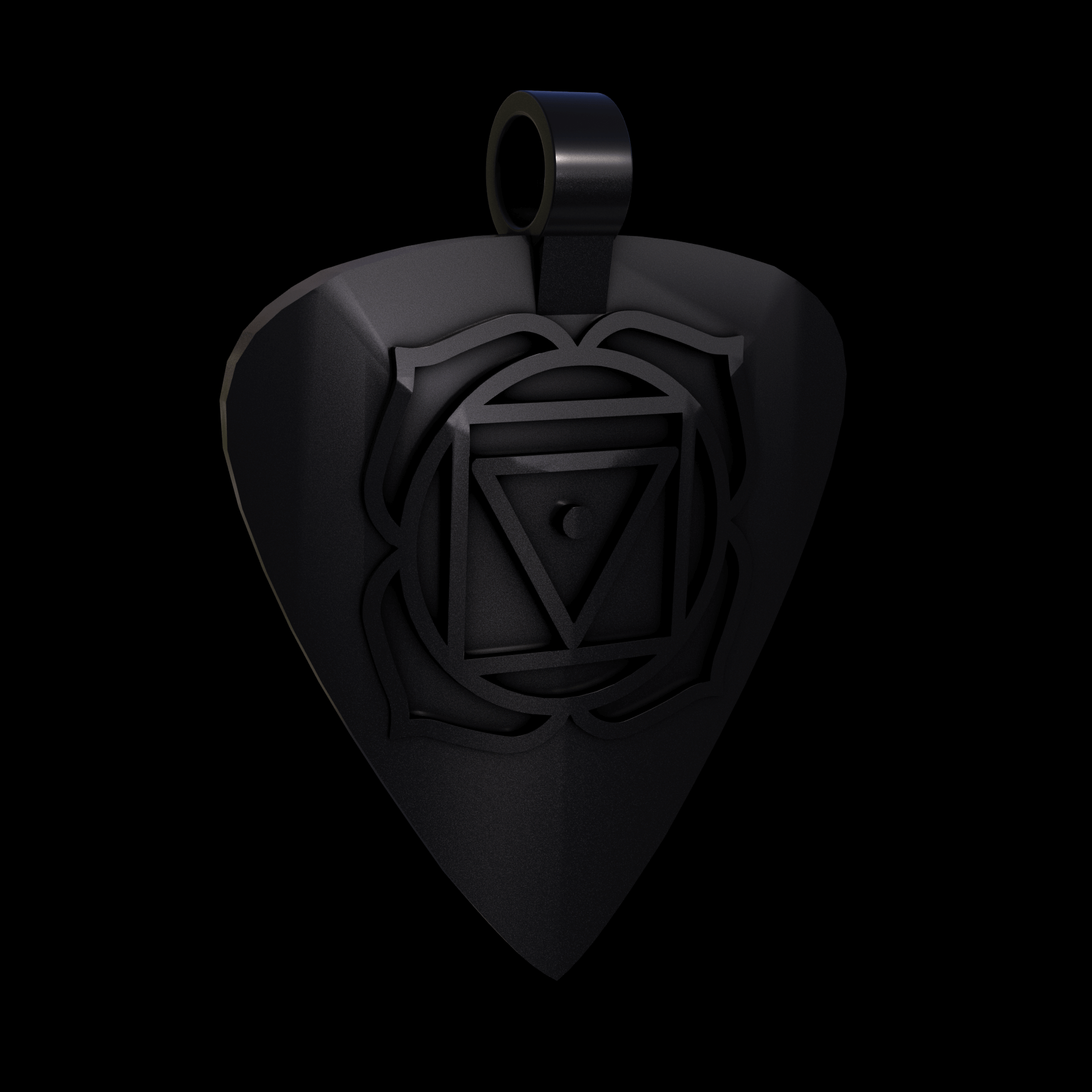 Bronze infused 420 stainless steel, manufactured using 3D printing, treated and polished for a dark grey sheen, with visible print lines.