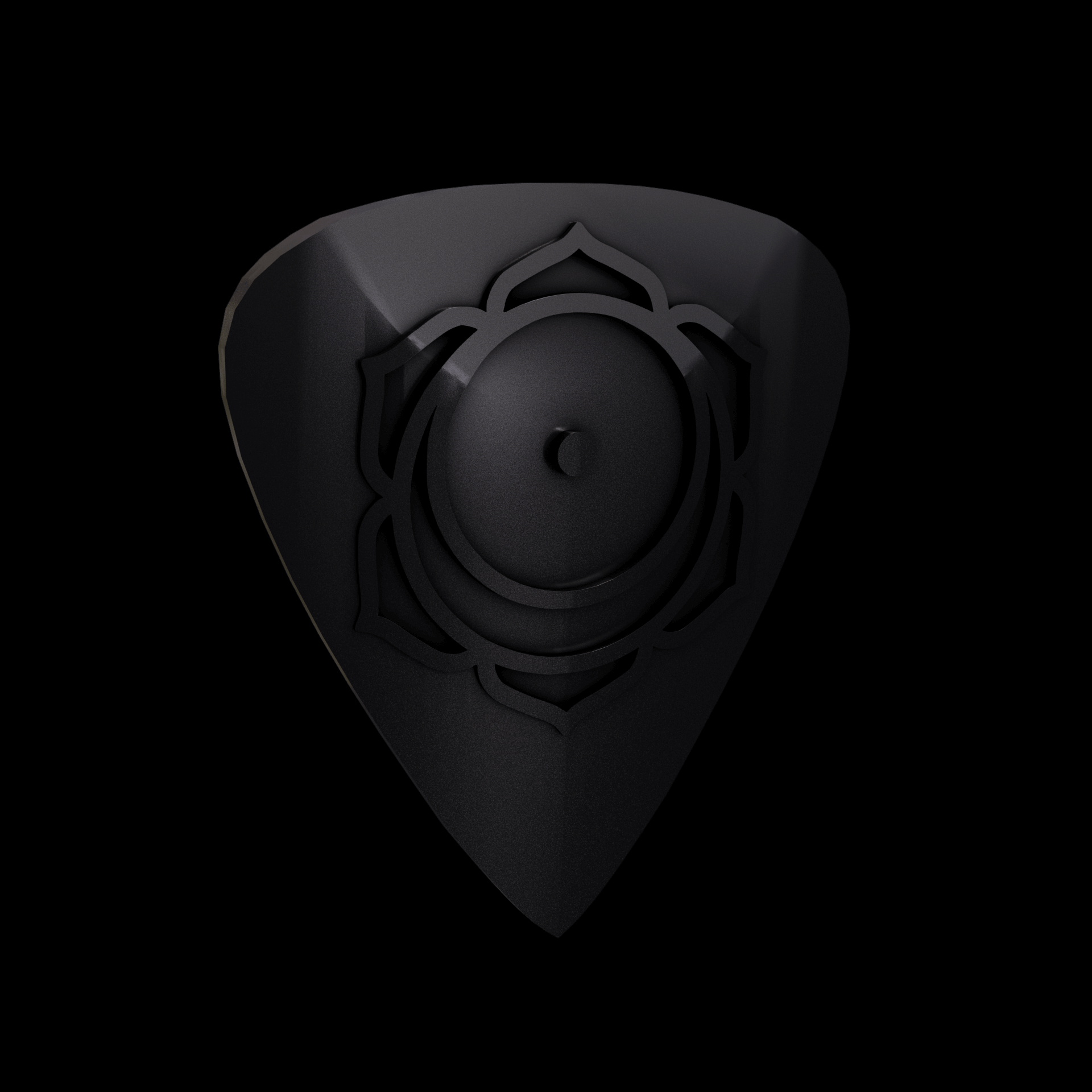 Bronze infused 420 stainless steel, manufactured using 3D printing, treated and polished for a dark grey sheen, with visible print lines.