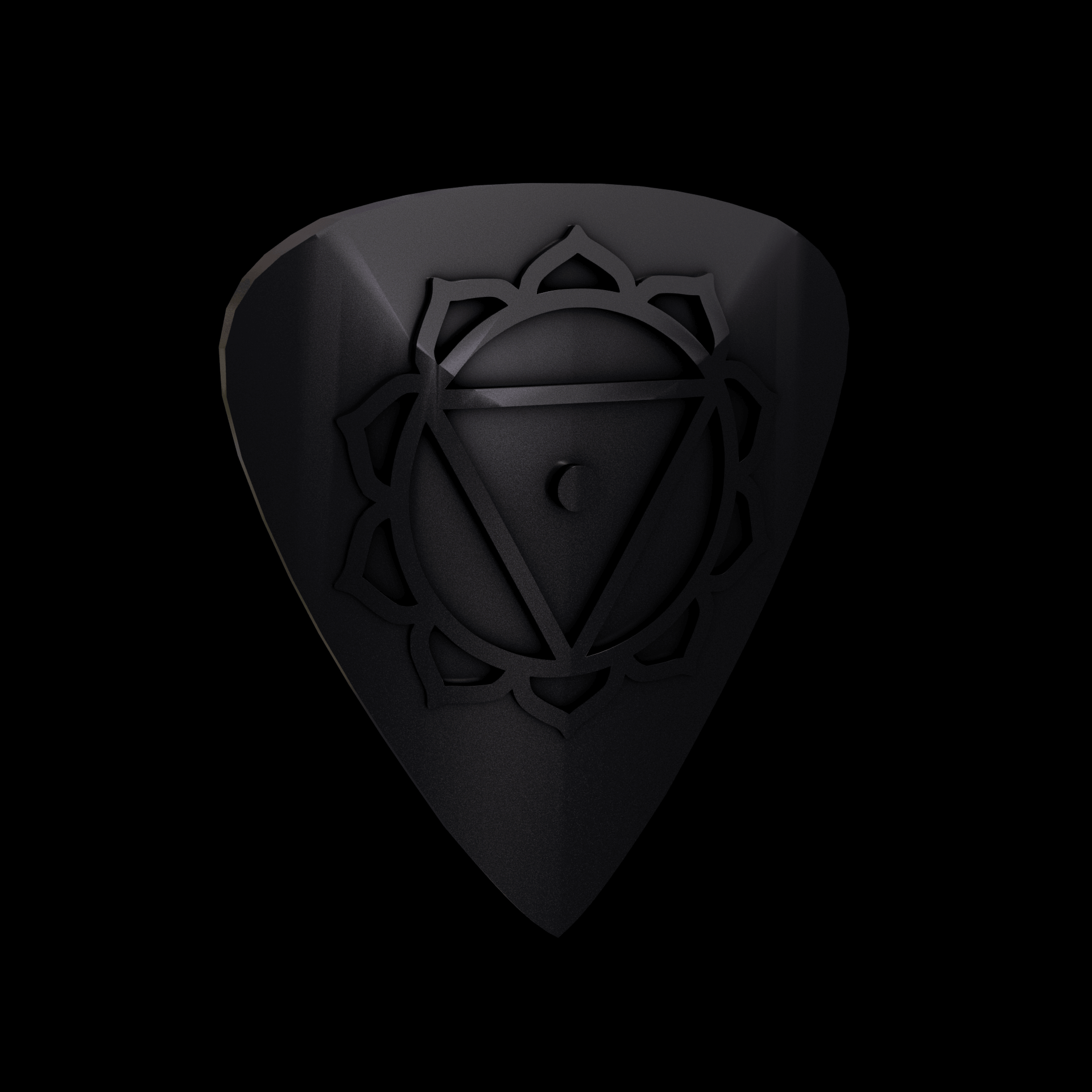 Bronze infused 420 stainless steel, manufactured using 3D printing, treated and polished for a dark grey sheen, with visible print lines.