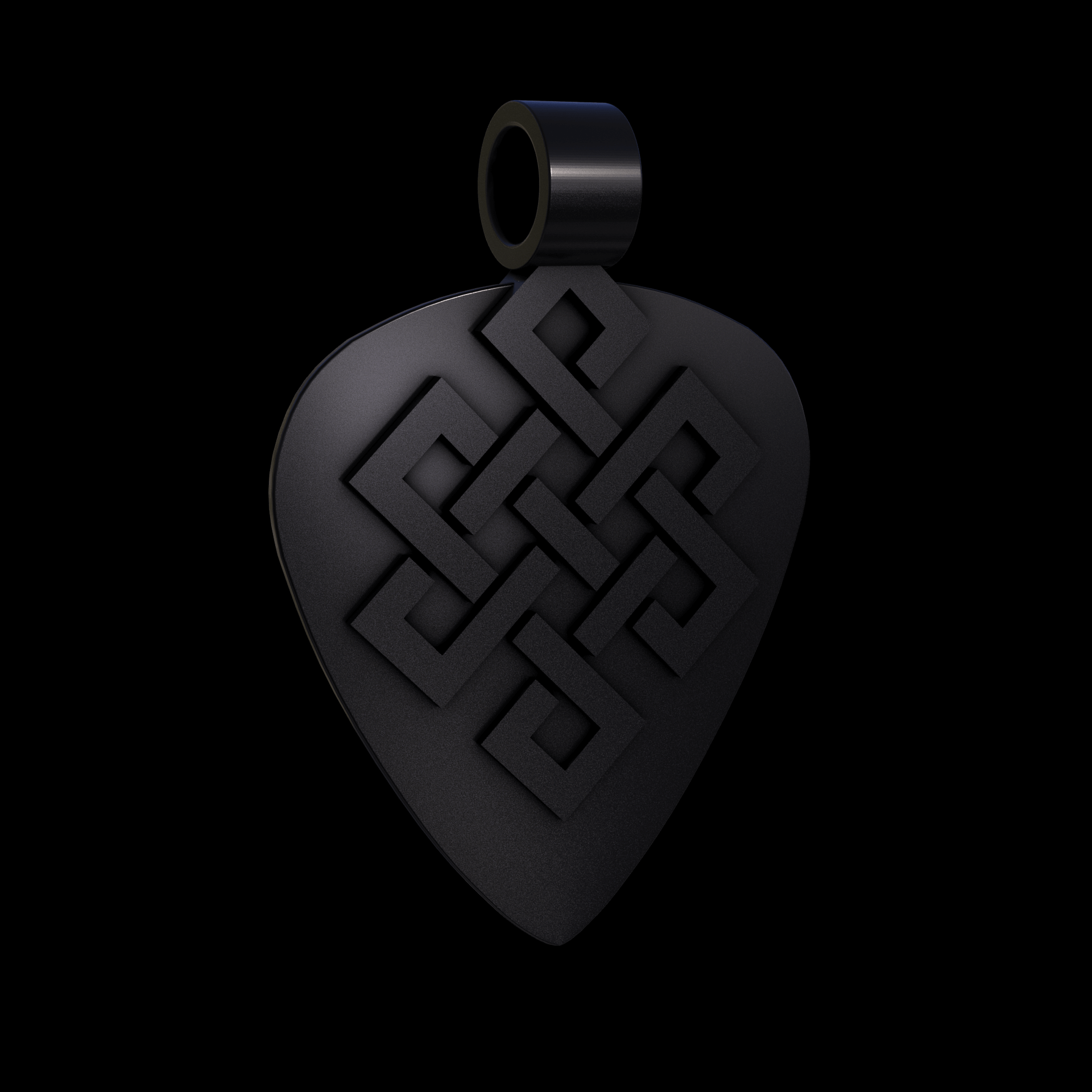 Bronze infused 420 stainless steel, manufactured using 3D printing, treated and polished for a dark grey sheen, with visible print lines.