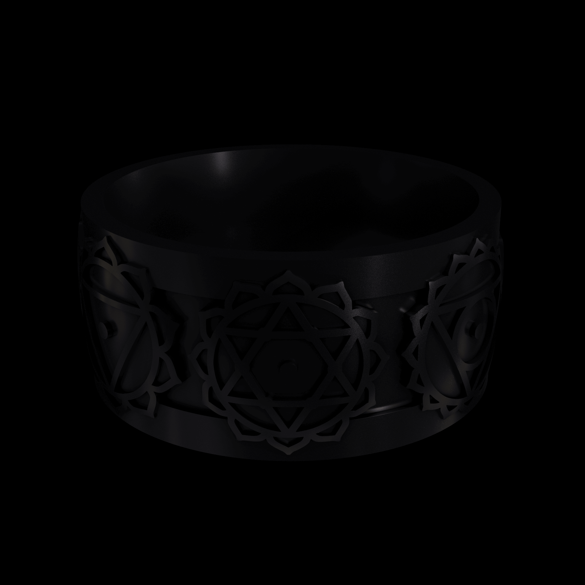 Bronze infused 420 stainless steel, manufactured using 3D printing, treated and polished for a dark grey sheen, with visible print lines.