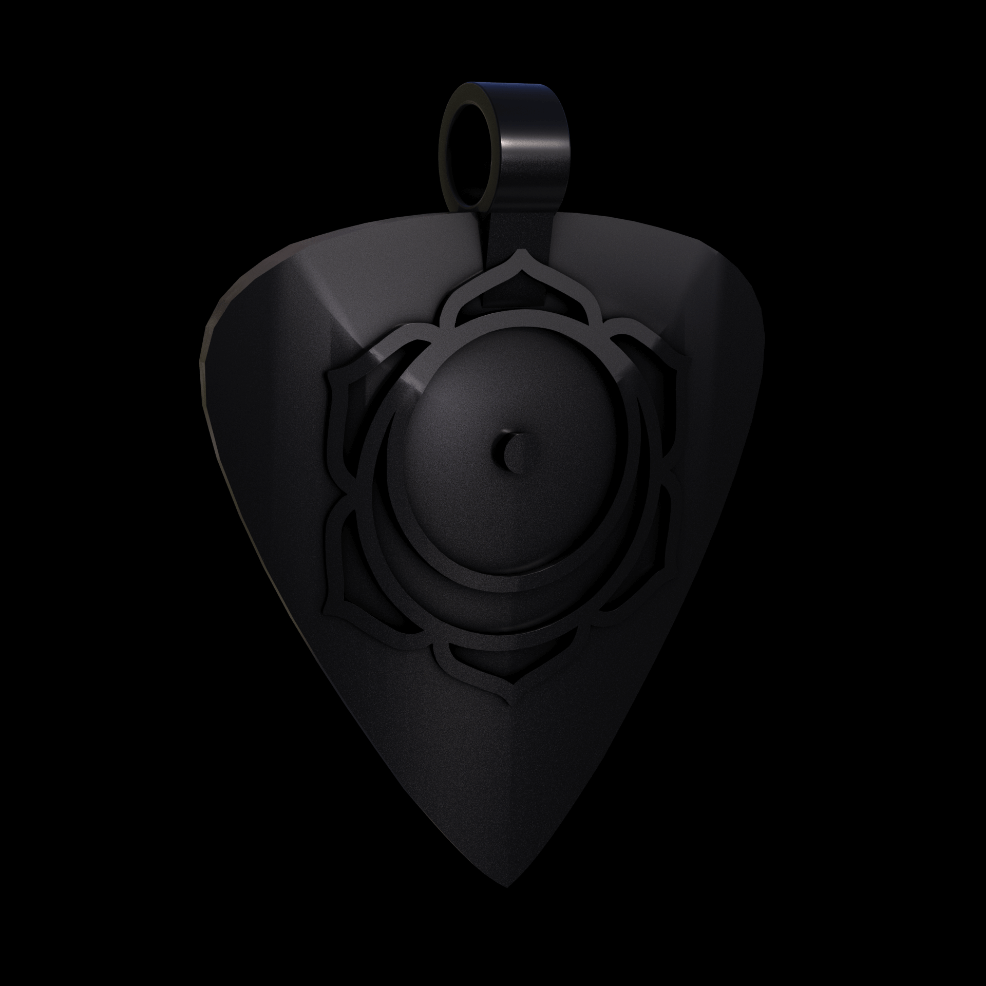 Bronze infused 420 stainless steel, manufactured using 3D printing, treated and polished for a dark grey sheen, with visible print lines.