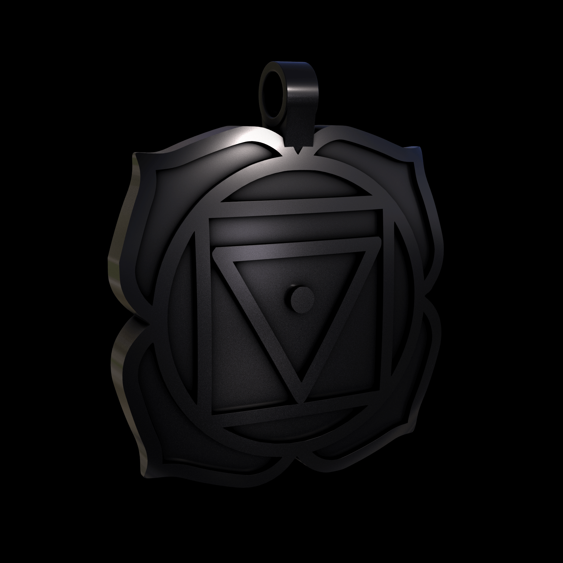 Bronze infused 420 stainless steel, manufactured using 3D printing, treated and polished for a dark grey sheen, with visible print lines.