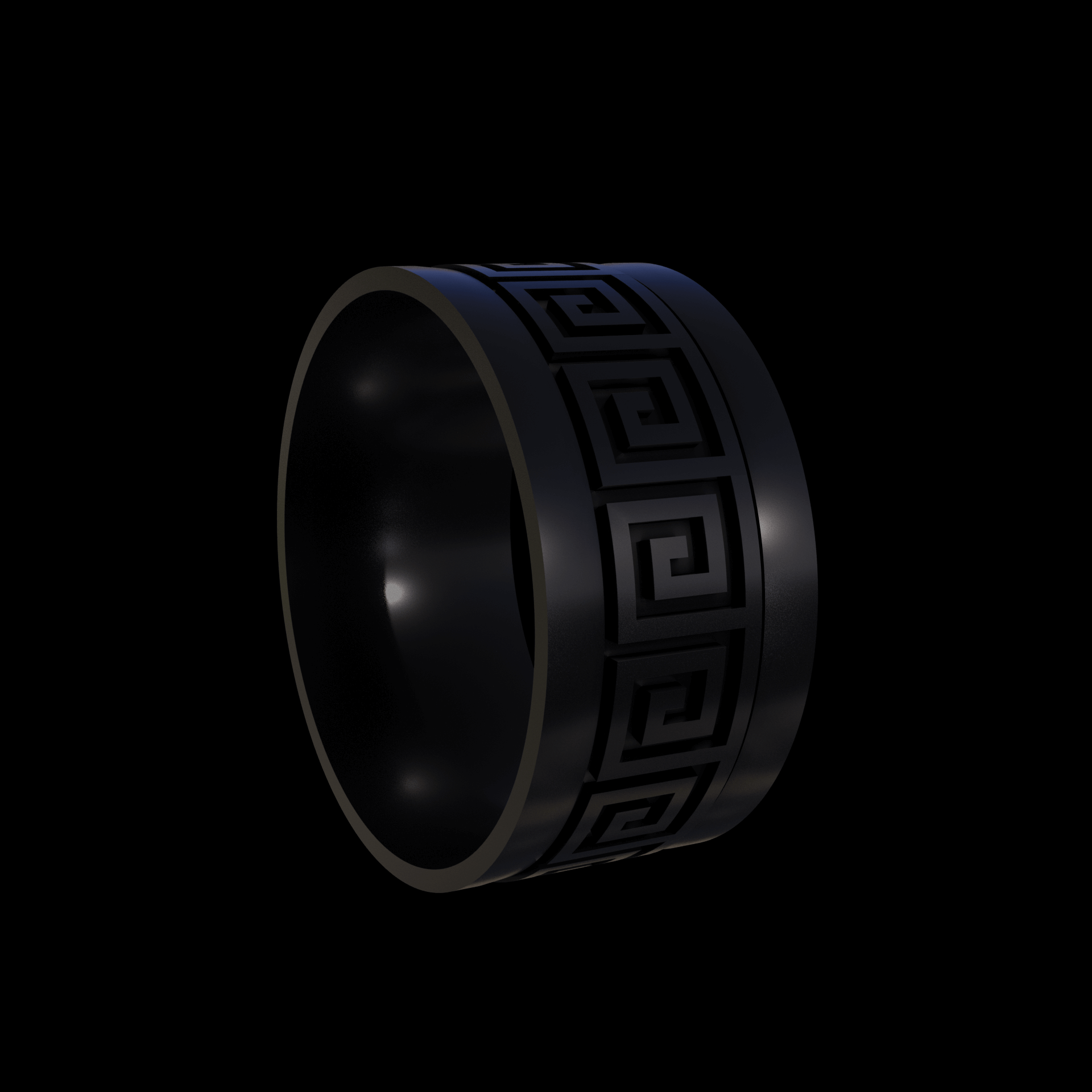 Bronze infused 420 stainless steel, manufactured using 3D printing, treated and polished for a dark grey sheen, with visible print lines.