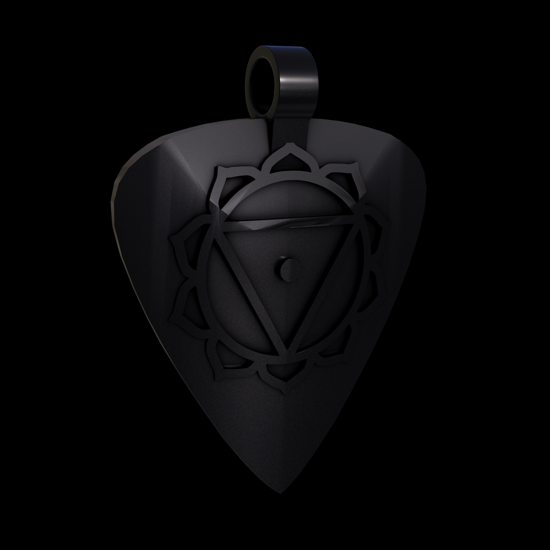 Bronze infused 420 stainless steel, manufactured using 3D printing, treated and polished for a dark grey sheen, with visible print lines.