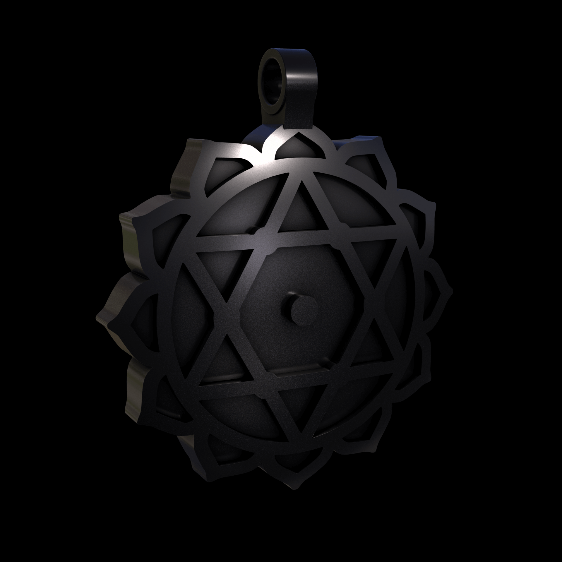 Bronze infused 420 stainless steel, manufactured using 3D printing, treated and polished for a dark grey sheen, with visible print lines.