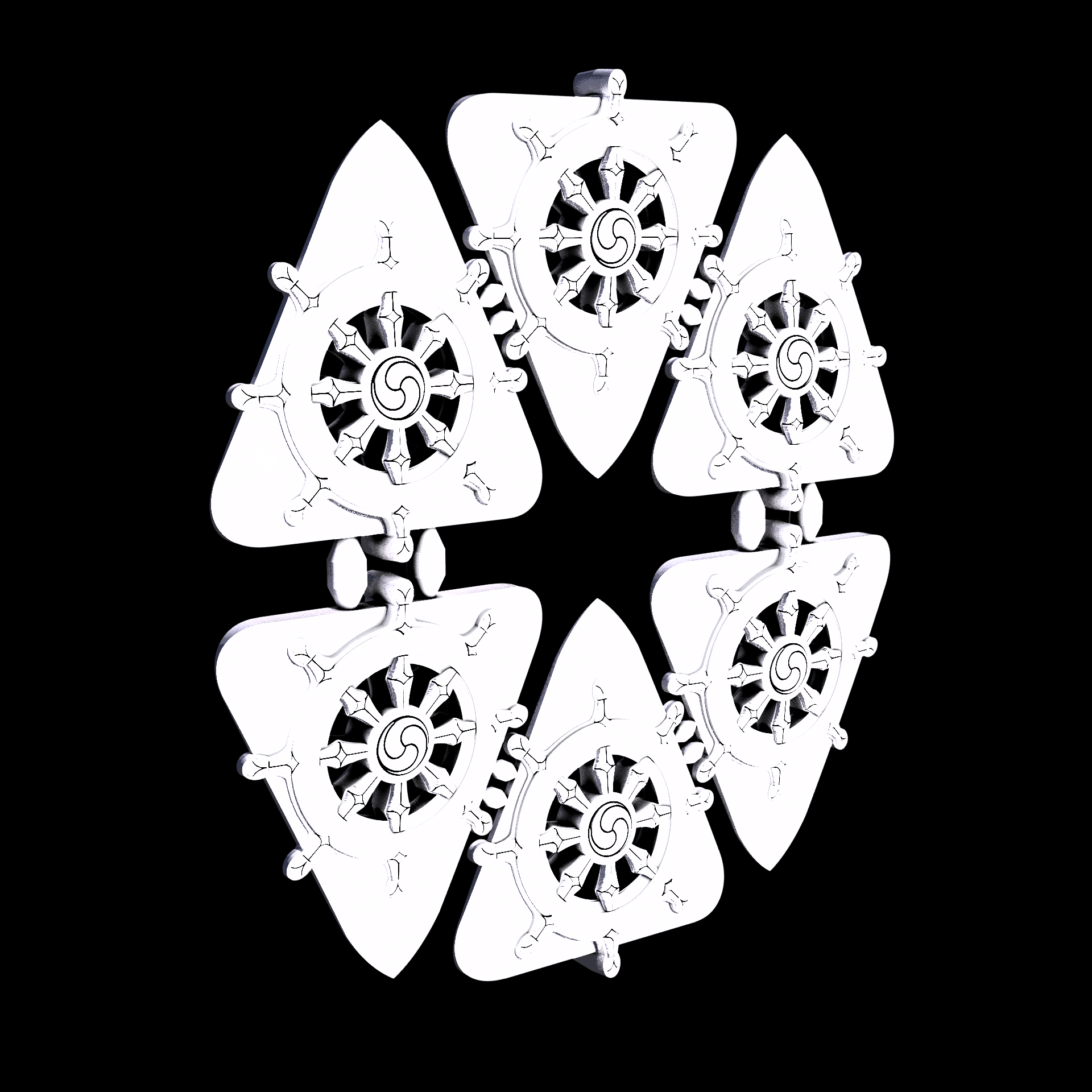 Polypropylene, manufactured using Selective Laser Sintering (3D printing), with a slightly translucent, light yellowish shaded surface.