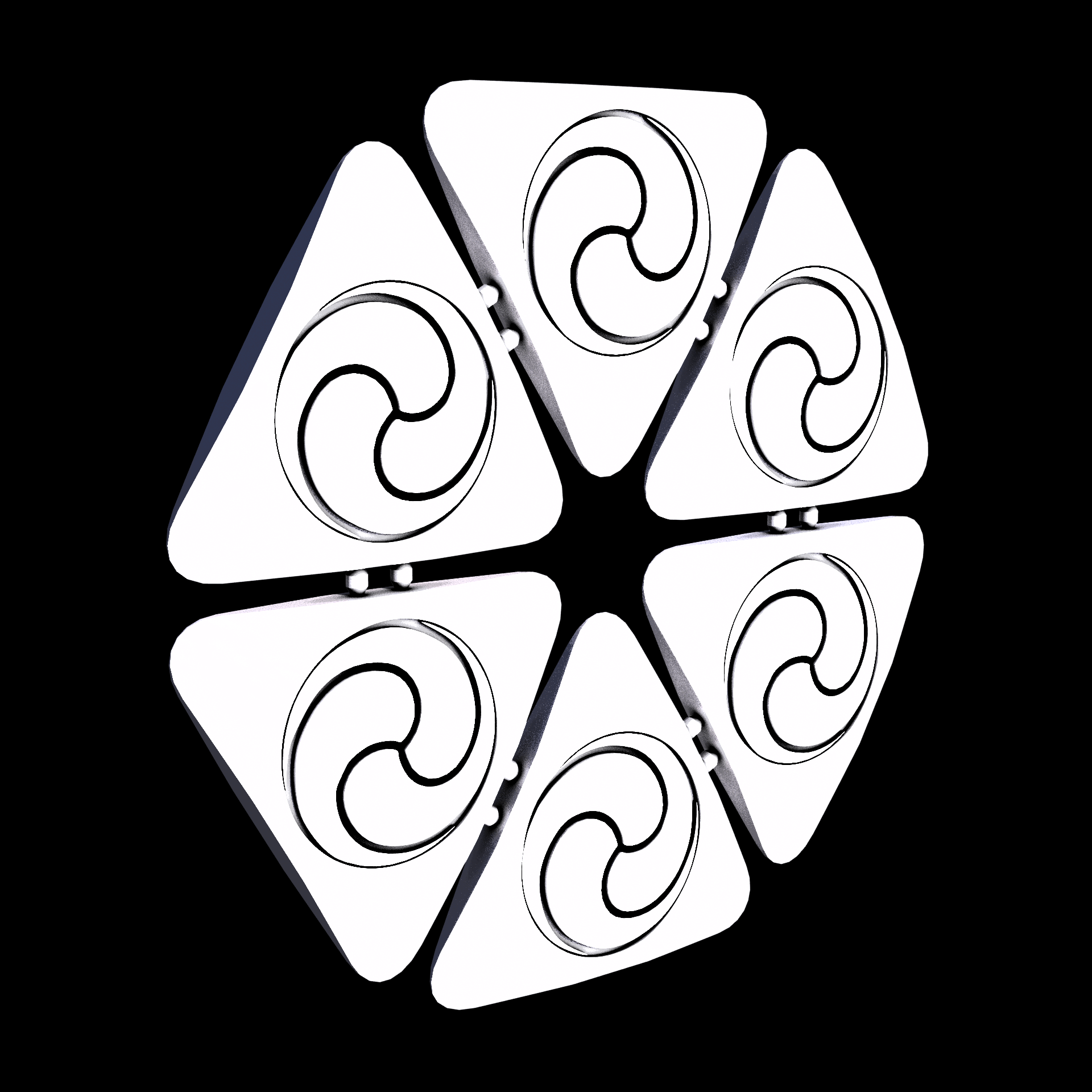 Polypropylene, manufactured using Selective Laser Sintering (3D printing), with a slightly translucent, light yellowish shaded surface.