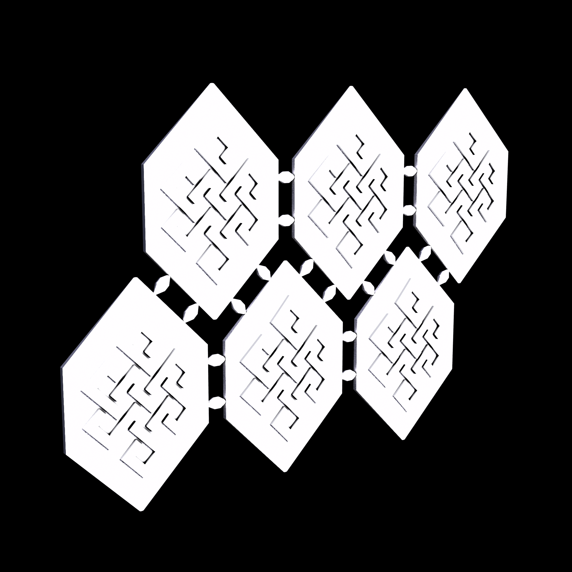 Polypropylene, manufactured using Selective Laser Sintering (3D printing), with a slightly translucent, light yellowish shaded surface.