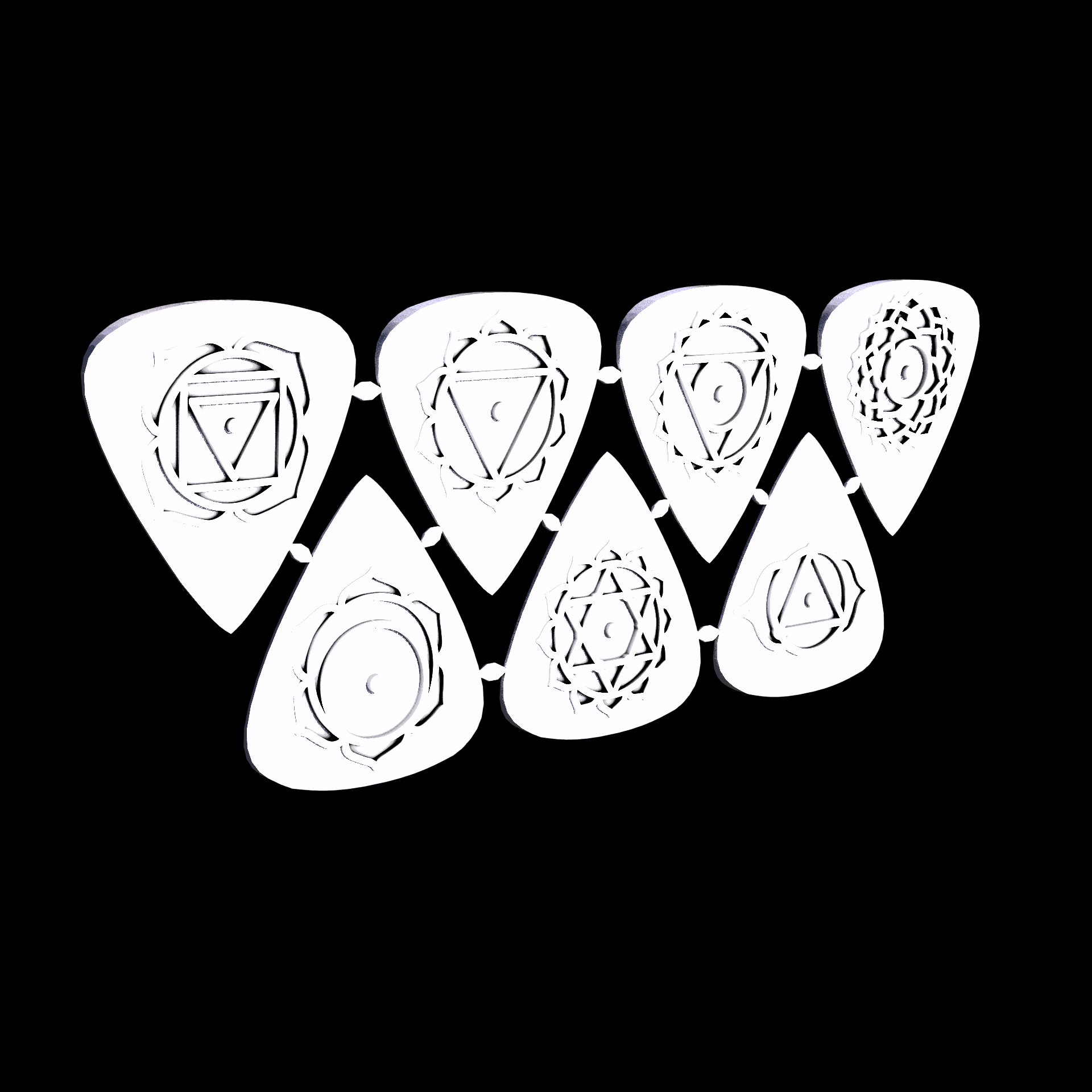 Polypropylene, manufactured using Selective Laser Sintering (3D printing), with a slightly translucent, light yellowish shaded surface.