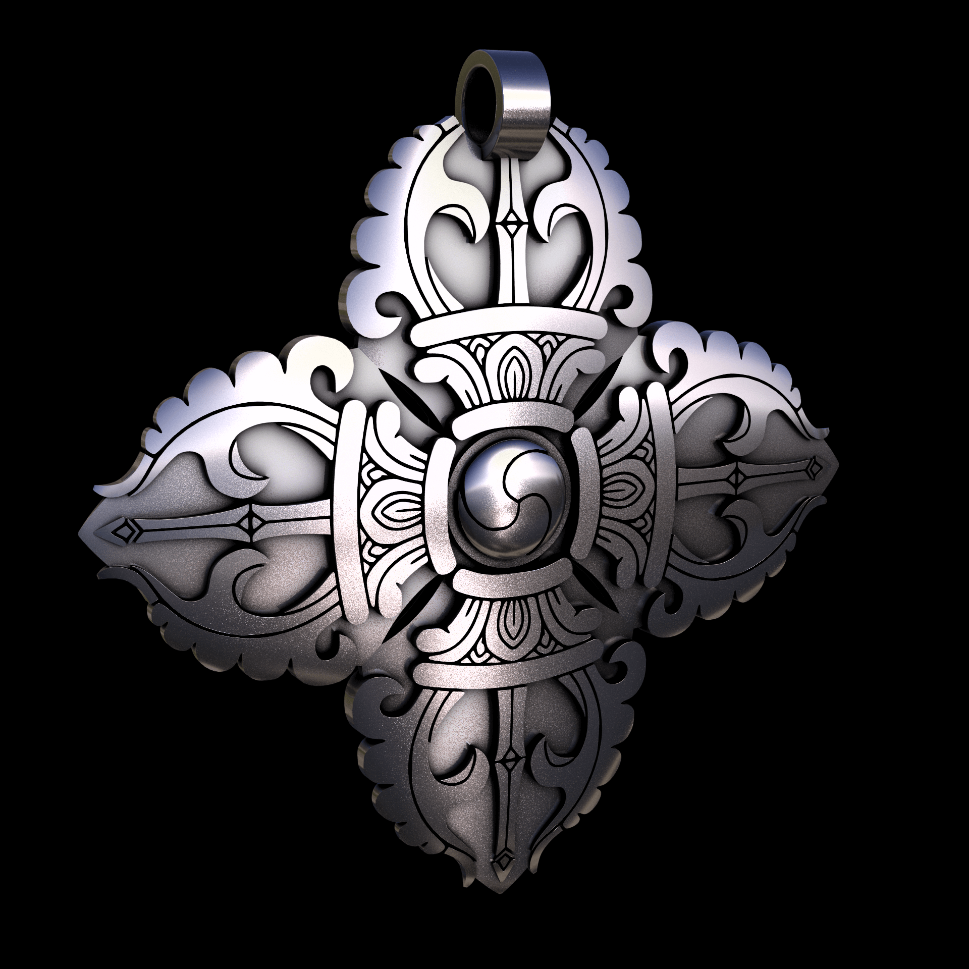 Brass manufactured using wax casting, with 0.5 micron thick electroplated rhodium surface, with a hand polished finish, for a shiny, fine sheen surface.