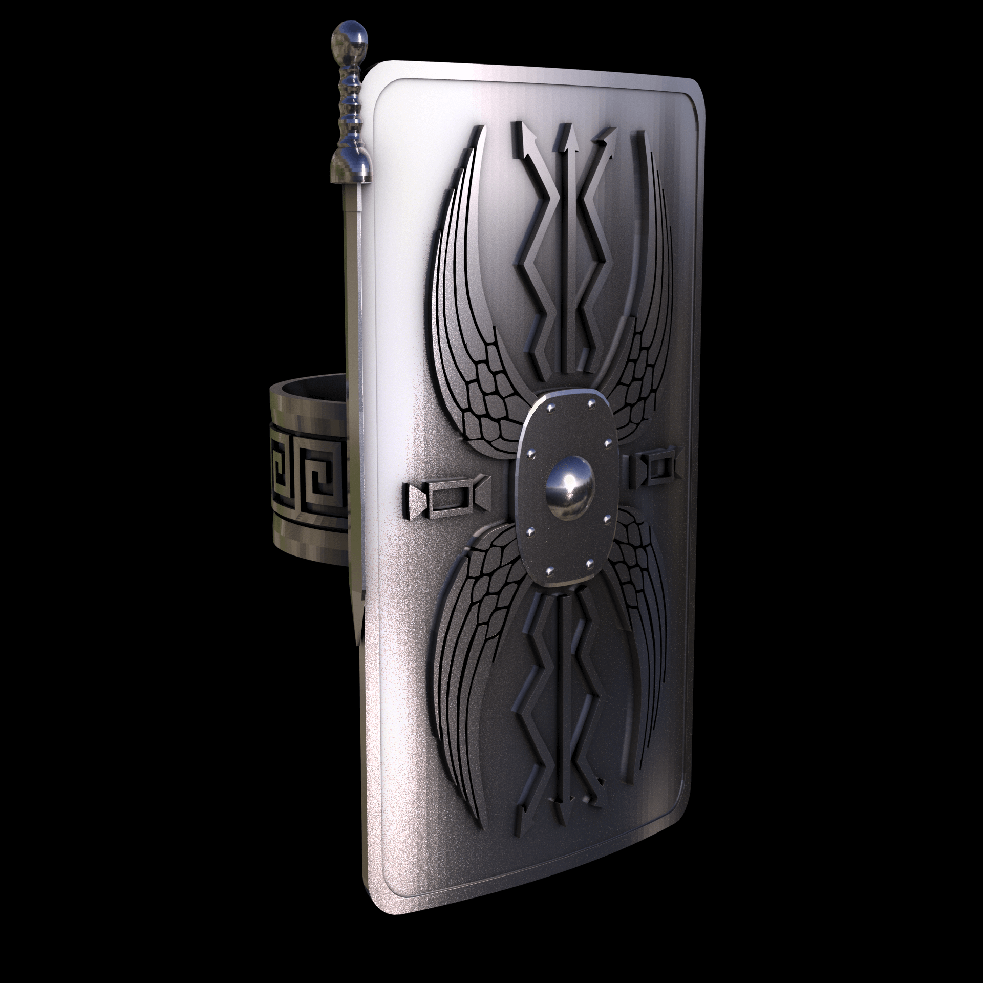 Brass manufactured using wax casting, with 0.5 micron thick electroplated rhodium surface, with a hand polished finish, for a shiny, fine sheen surface.