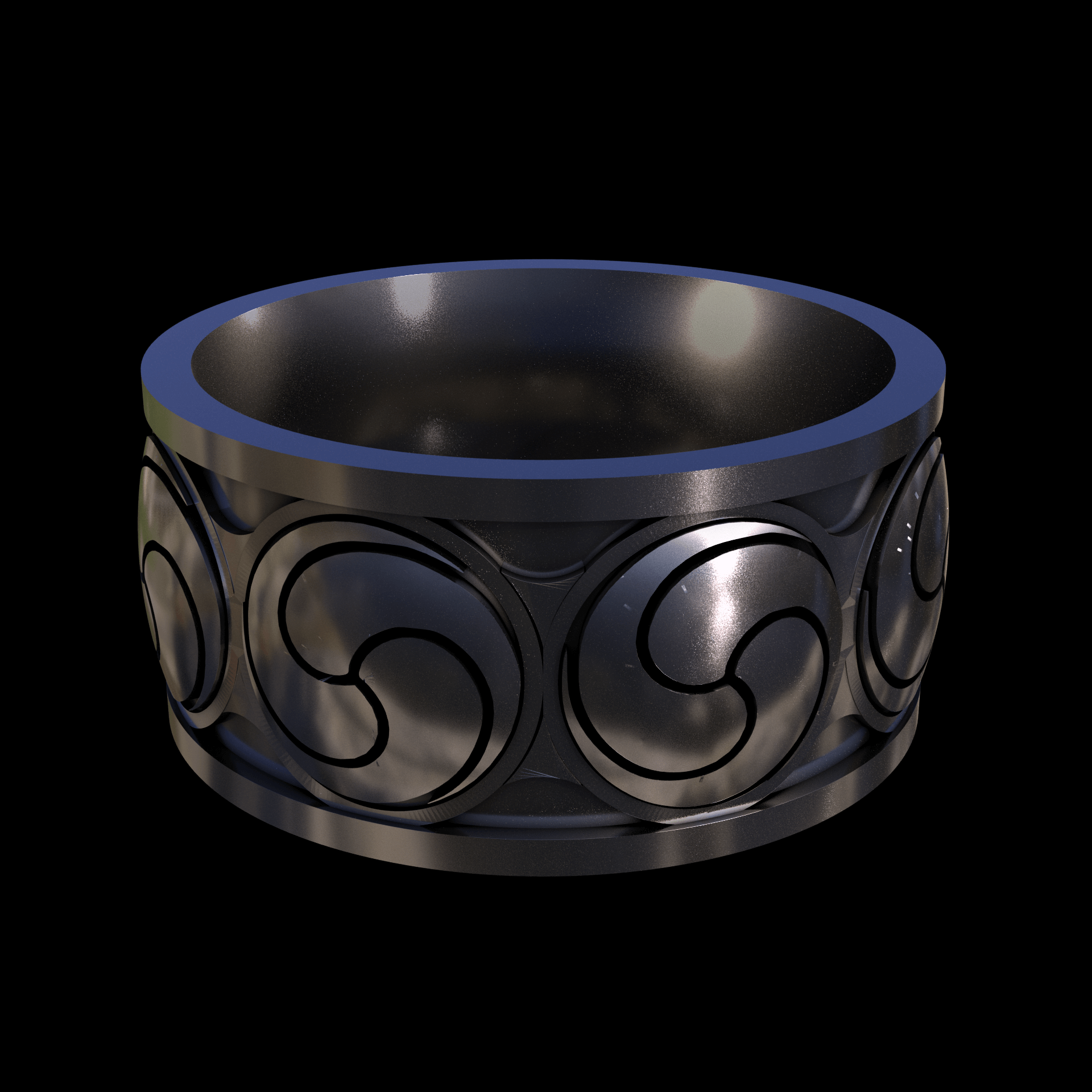 Brass manufactured using wax casting, with 0.5 micron thick electroplated rhodium surface, with a hand polished finish, for a shiny, fine sheen surface.