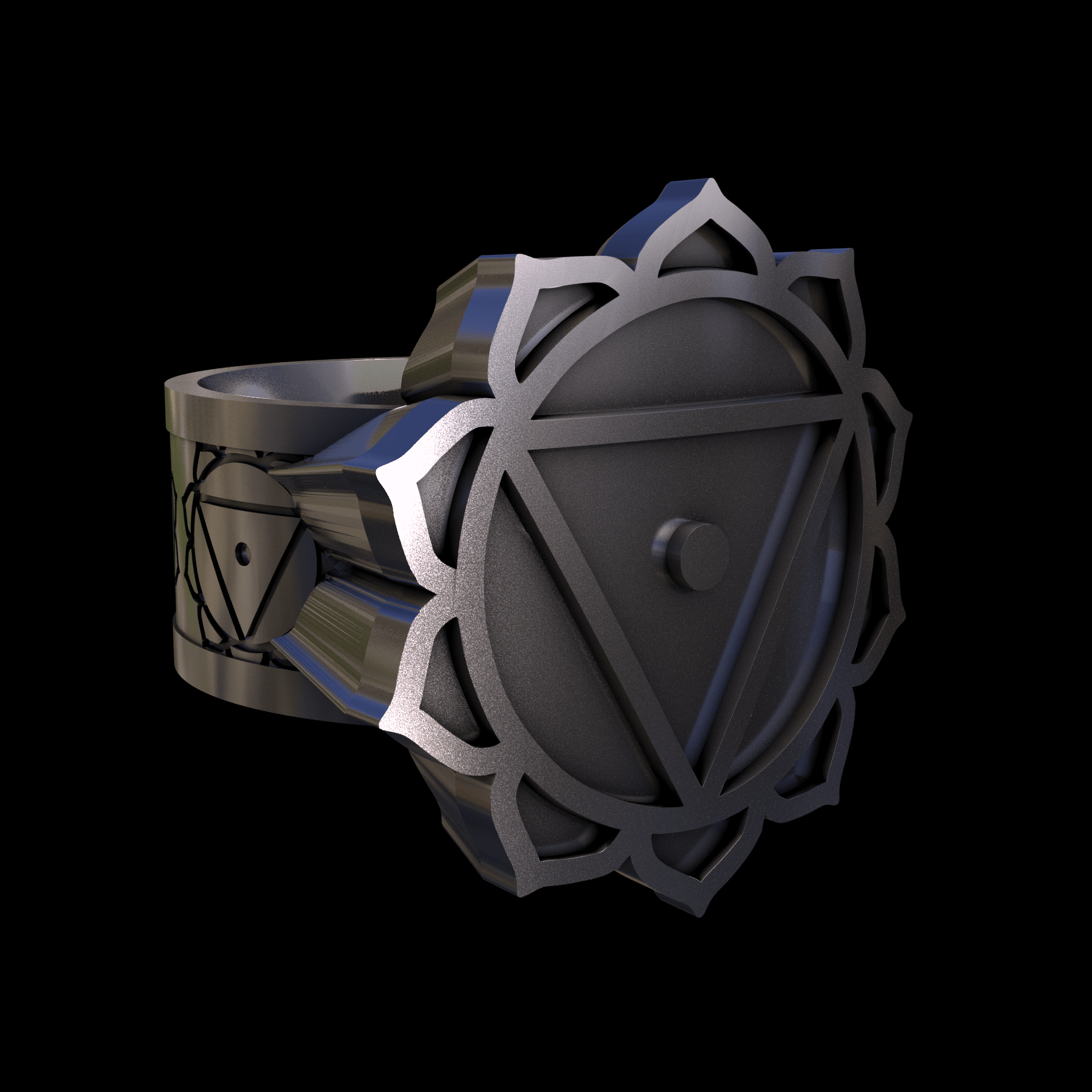 Brass manufactured using wax casting, with 0.5 micron thick electroplated rhodium surface, with a hand polished finish, for a shiny, fine sheen surface.