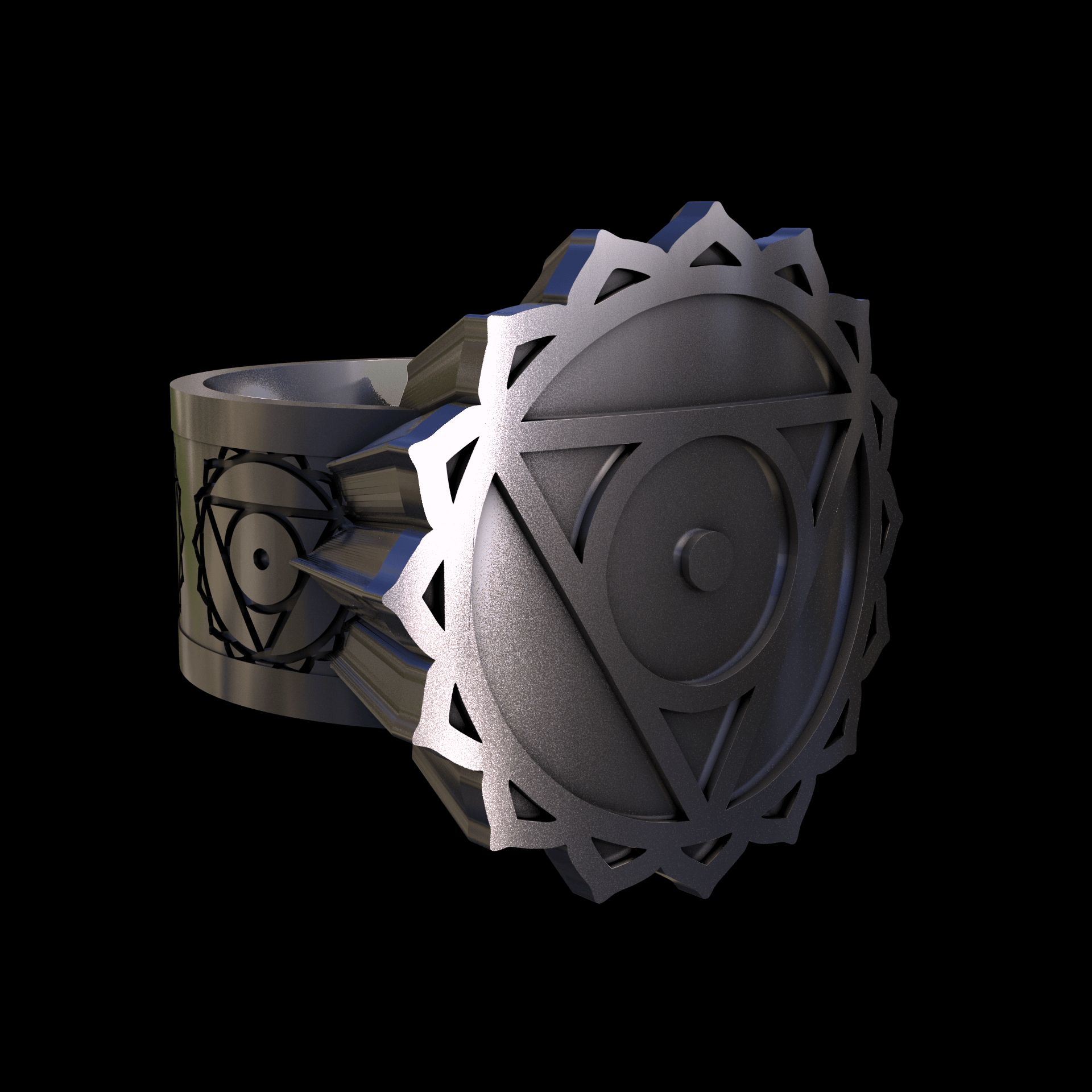 Brass manufactured using wax casting, with 0.5 micron thick electroplated rhodium surface, with a hand polished finish, for a shiny, fine sheen surface.