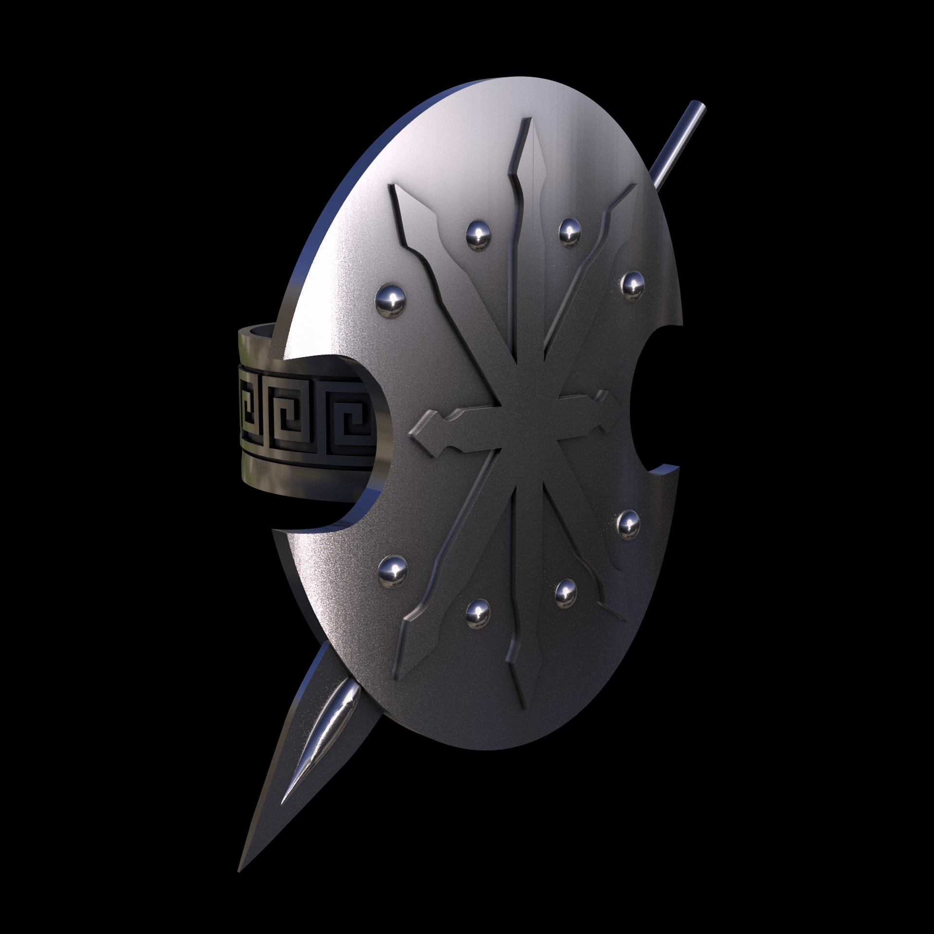 Brass manufactured using wax casting, with 0.5 micron thick electroplated rhodium surface, with a hand polished finish, for a shiny, fine sheen surface.