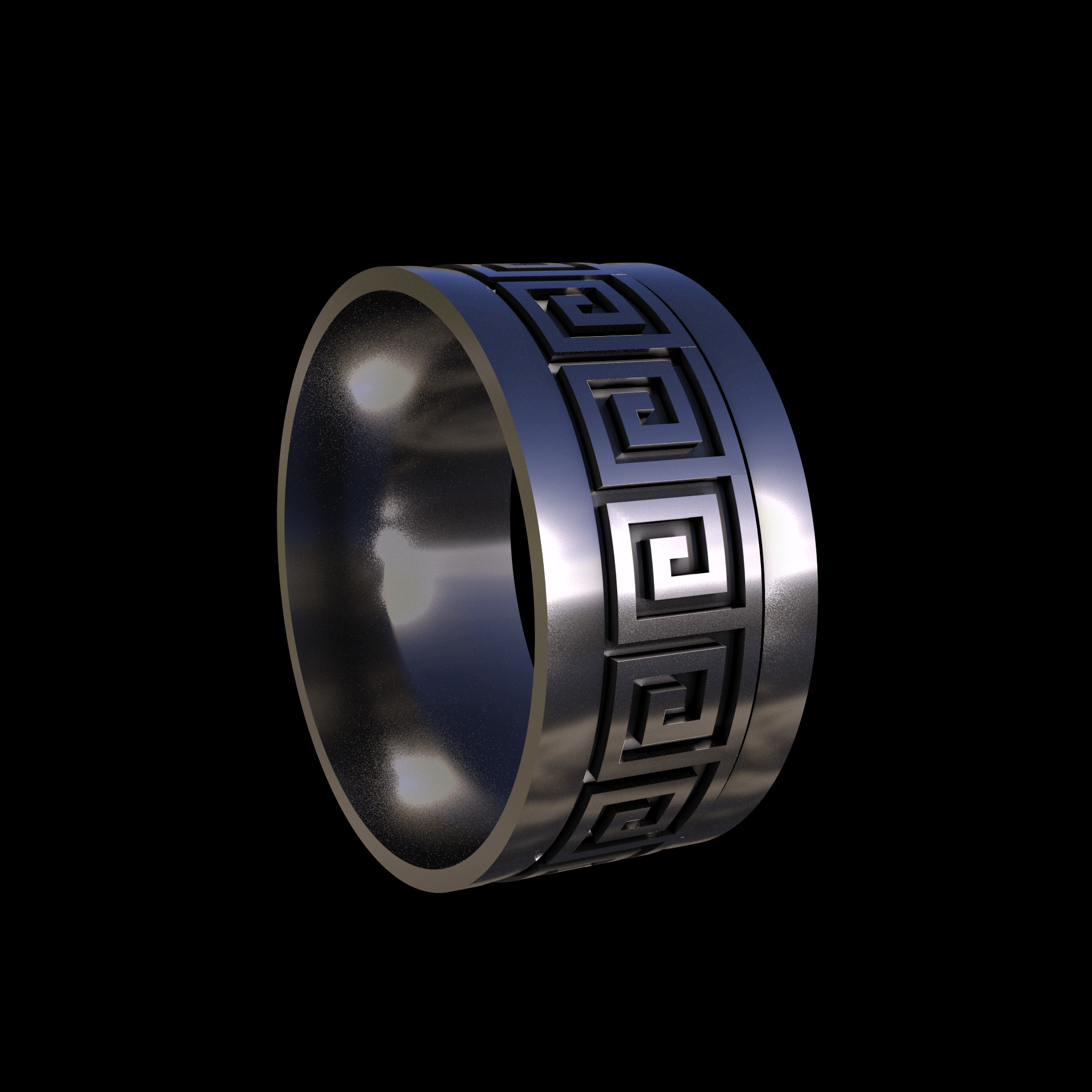 Brass manufactured using wax casting, with 0.5 micron thick electroplated rhodium surface, with a hand polished finish, for a shiny, fine sheen surface.