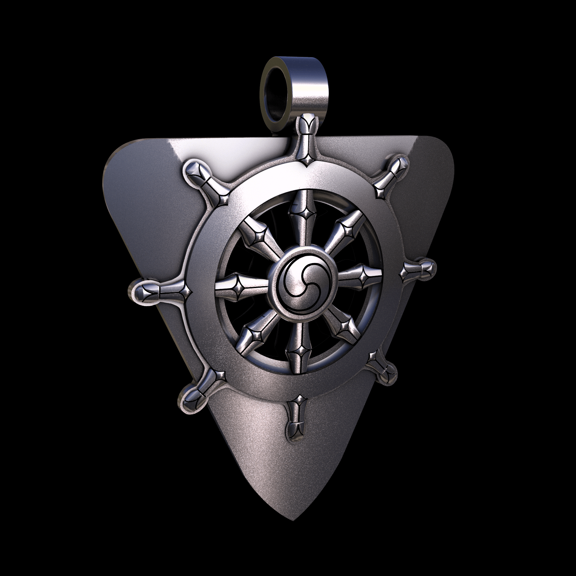 Brass manufactured using wax casting, with 0.5 micron thick electroplated rhodium surface, with a hand polished finish, for a shiny, fine sheen surface.