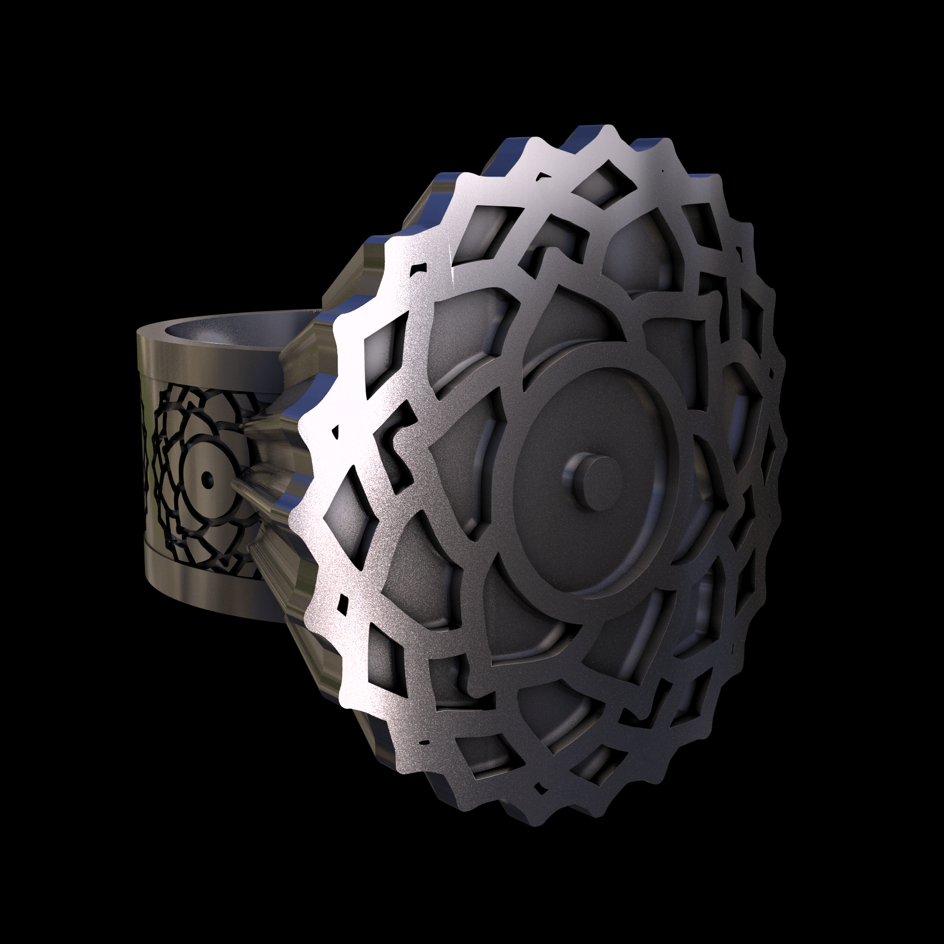 Brass manufactured using wax casting, with 0.5 micron thick electroplated rhodium surface, with a hand polished finish, for a shiny, fine sheen surface.