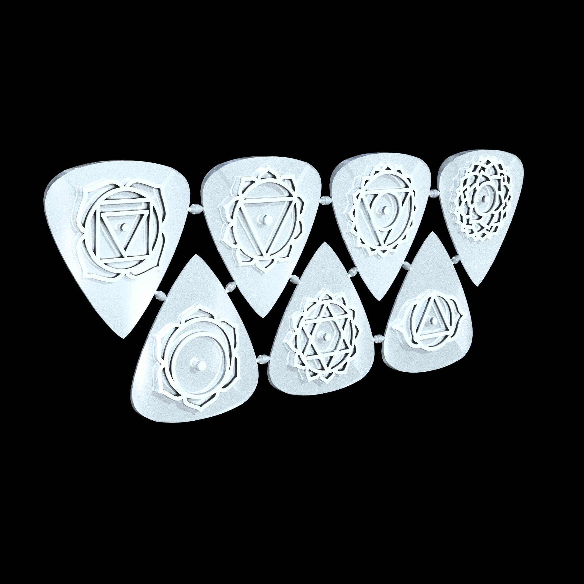 A Resin Based Acrylic photopolymer that is translucent, manufactured using 3D printing, with a frosted smooth surface finish and high detail.