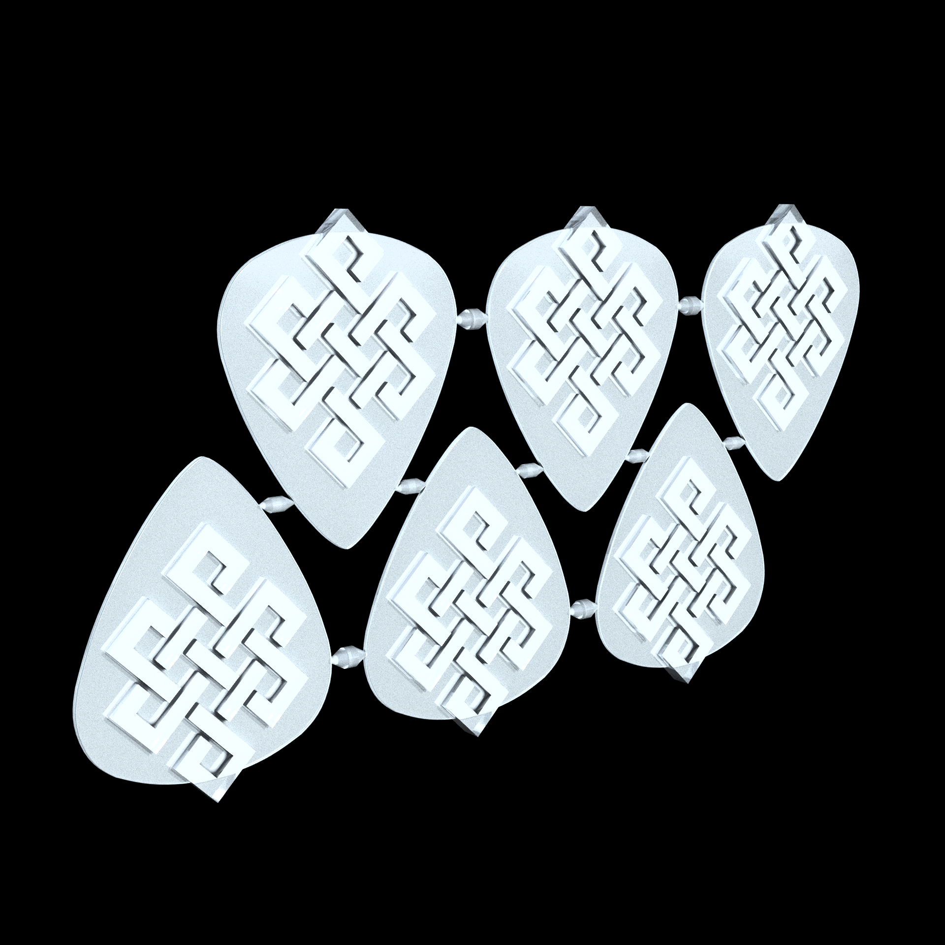 A Resin Based Acrylic photopolymer that is translucent, manufactured using 3D printing, with a frosted smooth surface finish and high detail.