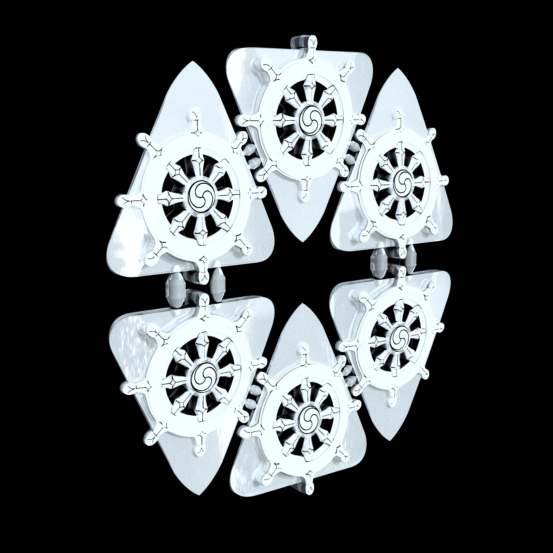 A Resin Based Acrylic photopolymer that is translucent, manufactured using 3D printing, with a frosted very smooth surface finish and a very high level of detail.