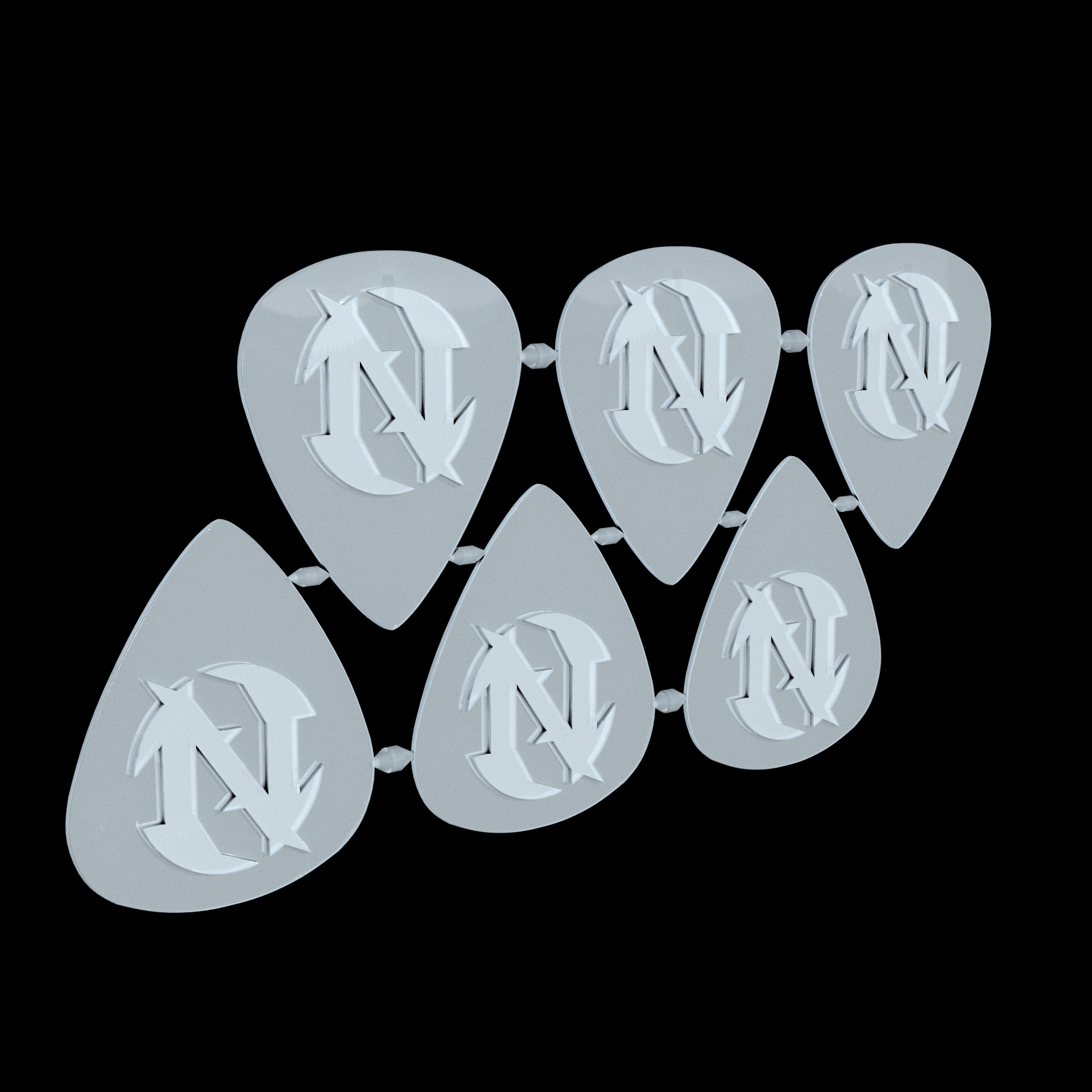 A Resin Based Acrylic photopolymer that is translucent, manufactured using 3D printing, with a frosted very smooth surface finish and a very high level of detail.