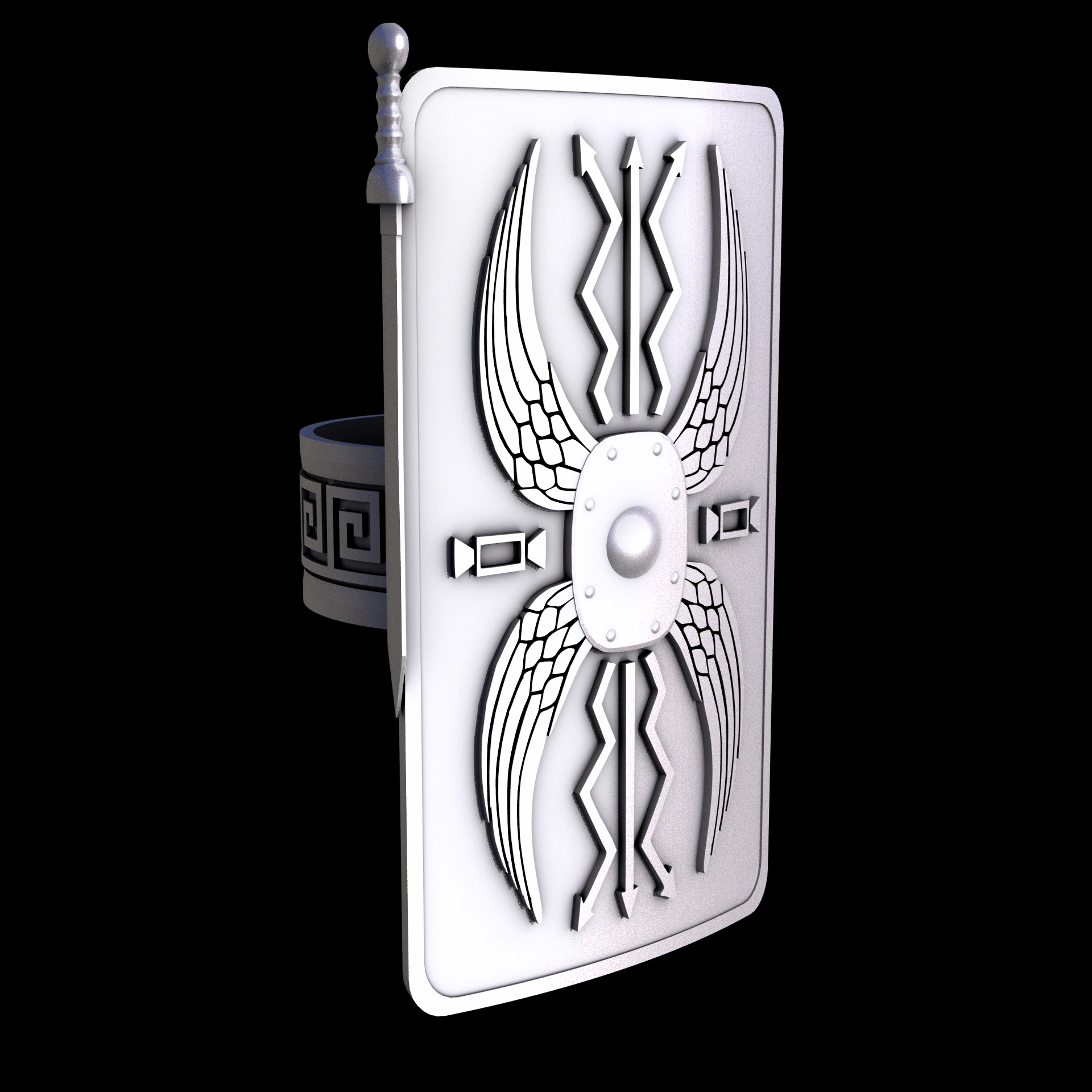 Stainless Steel 17-4PH, manufactured using 3D printing, and media blasted after sintering, for a semi matte, rough surface finish.