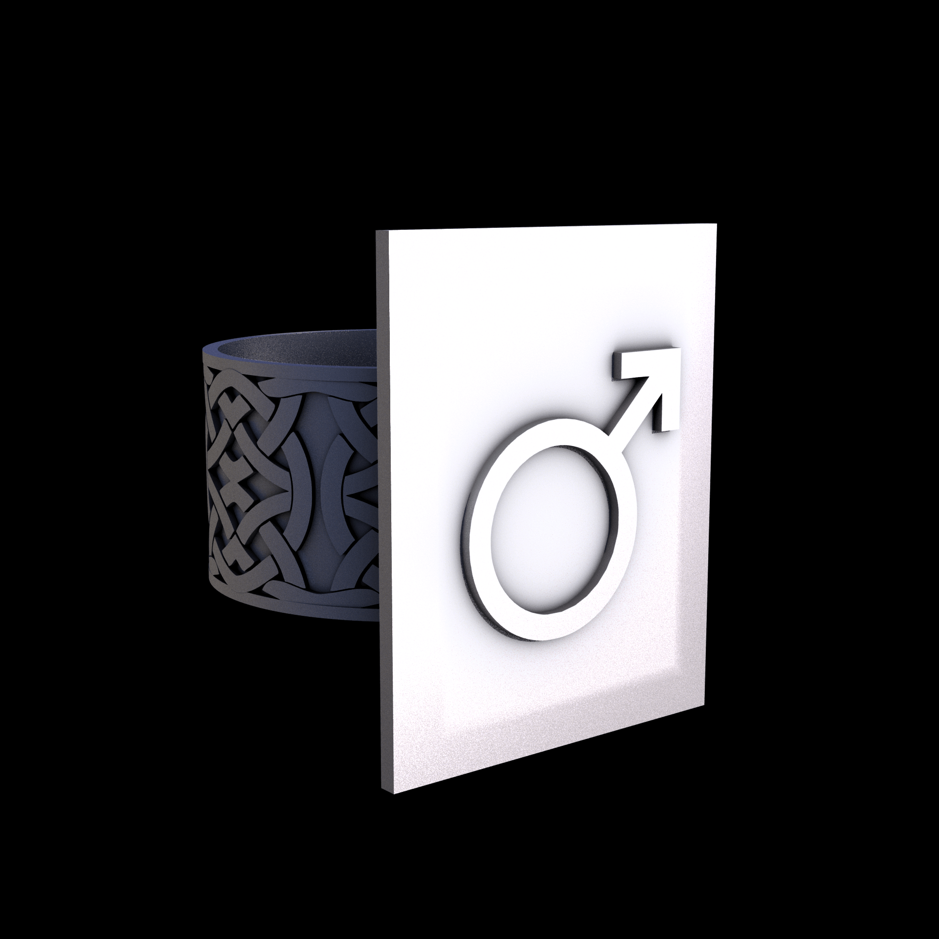 Stainless Steel 17-4PH, manufactured using 3D printing, and media blasted after sintering, for a semi matte, rough surface finish.