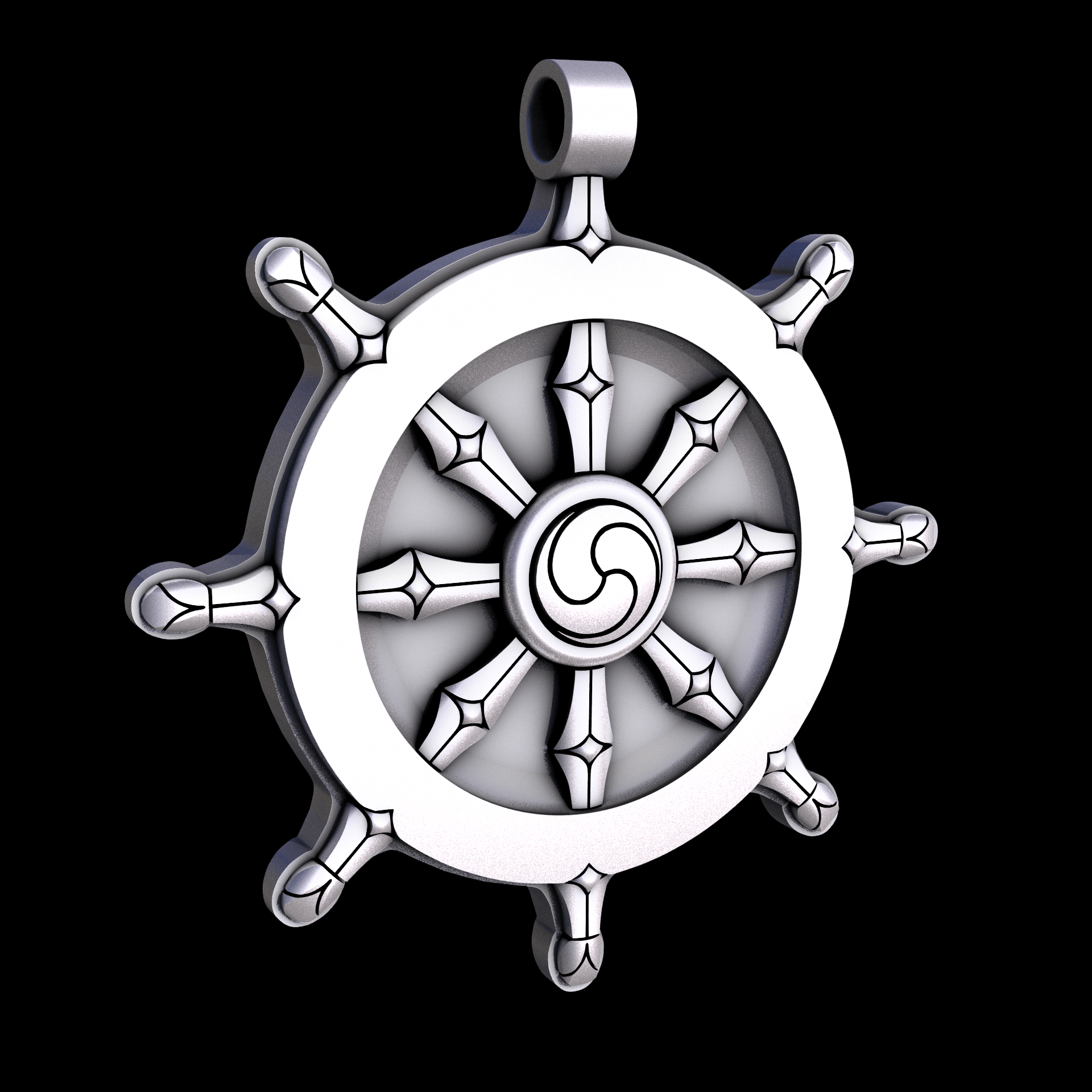 Stainless Steel 17-4PH, manufactured using 3D printing, and media blasted after sintering, for a semi matte, rough surface finish.