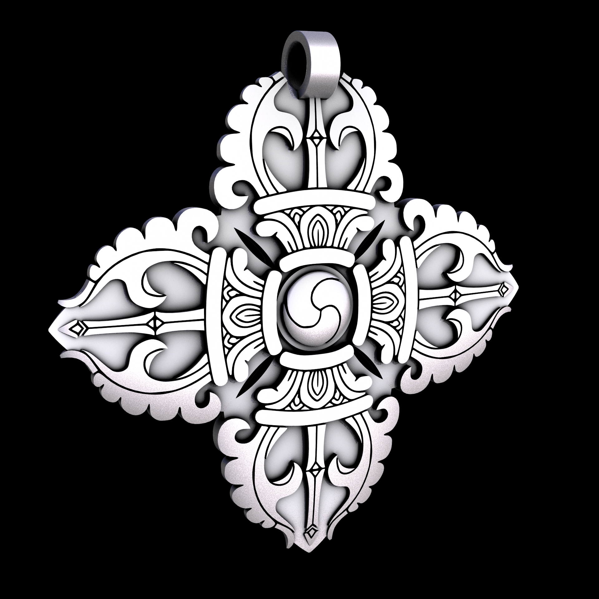 Stainless Steel 17-4PH, manufactured using 3D printing, and media blasted after sintering, for a semi matte, rough surface finish.