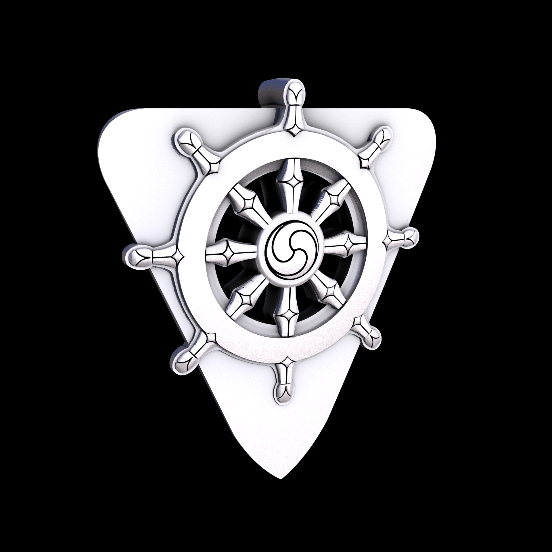 Stainless Steel 17-4PH, manufactured using 3D printing, and media blasted after sintering, for a semi matte, rough surface finish.