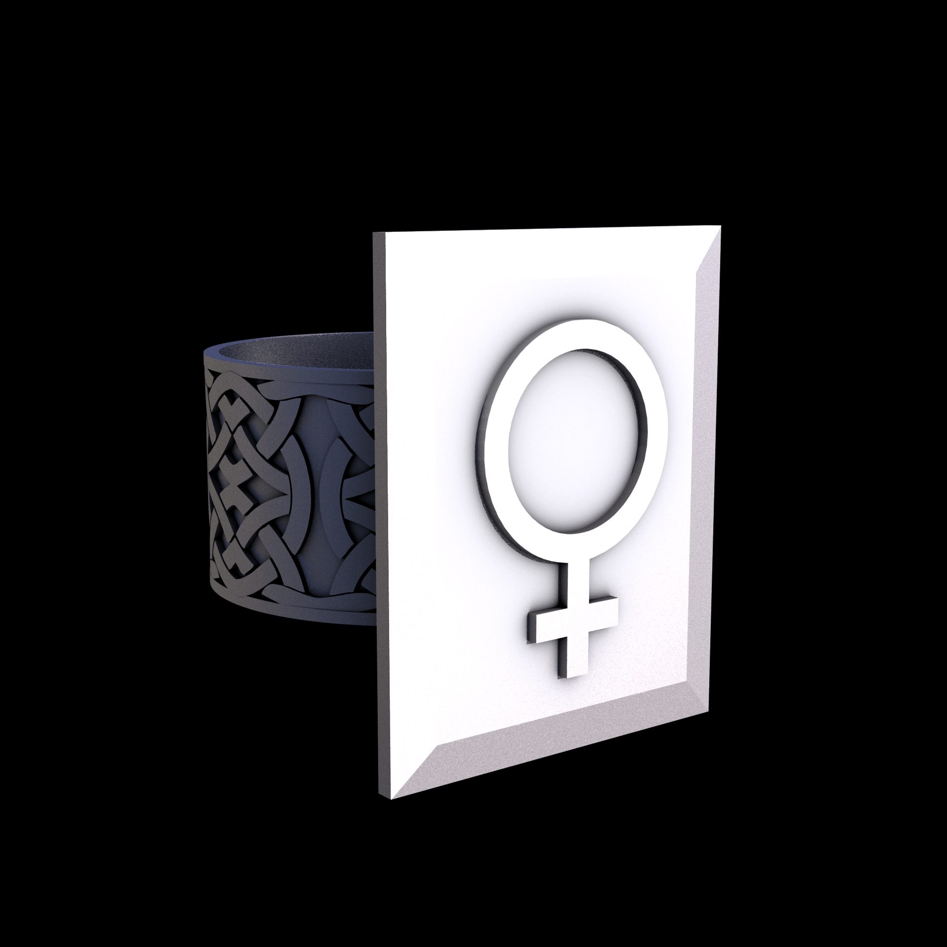 Stainless Steel 17-4PH, manufactured using 3D printing, and media blasted after sintering, for a semi matte, rough surface finish.