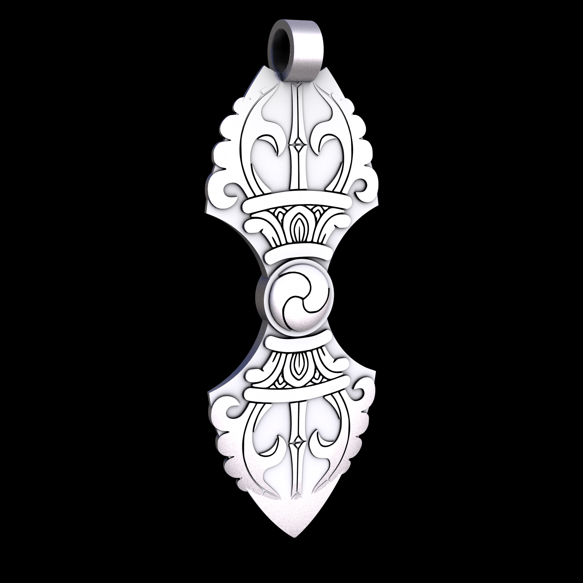 Stainless Steel 17-4PH, manufactured using 3D printing, and media blasted after sintering, for a semi matte, rough surface finish.