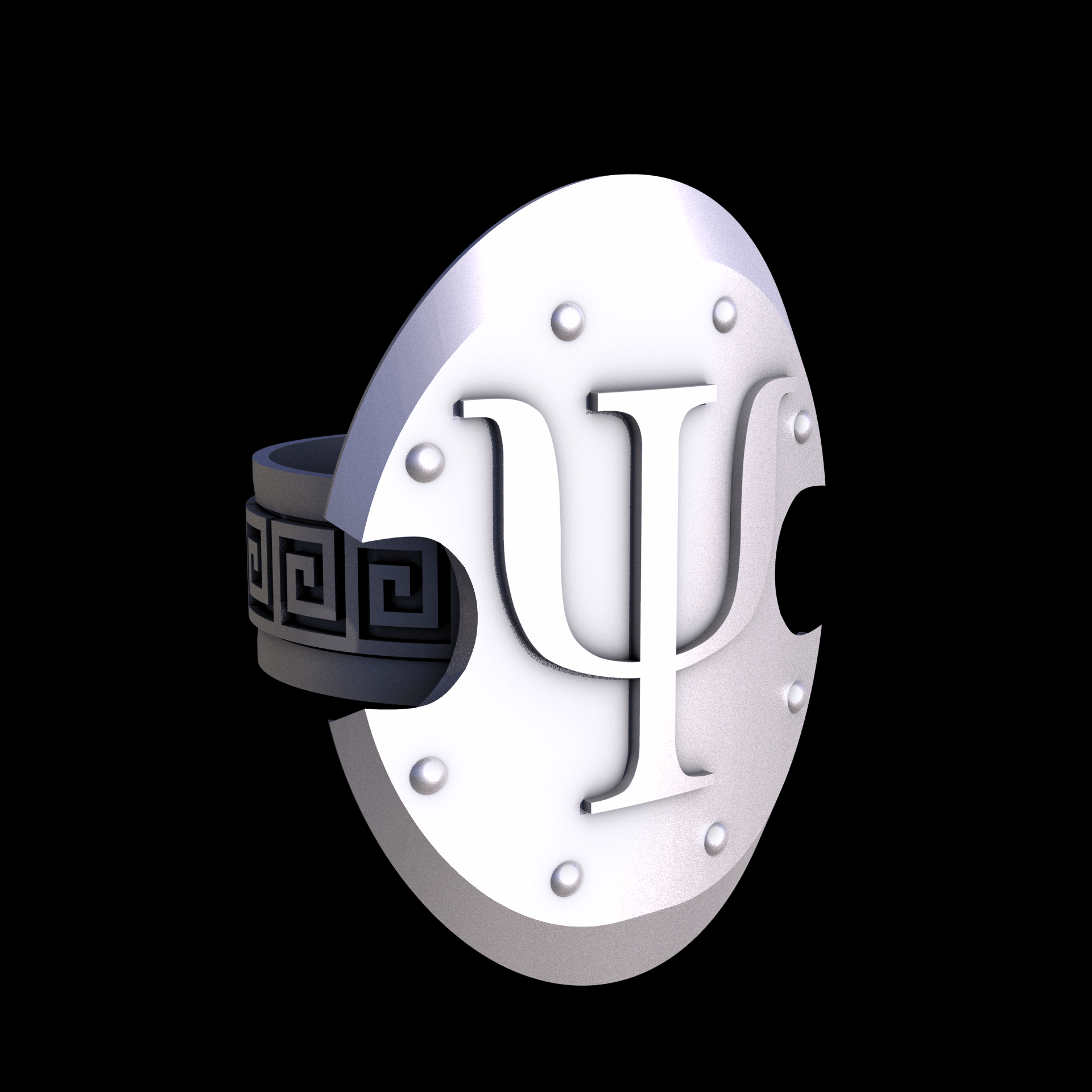 Stainless Steel 17-4PH, manufactured using 3D printing, and media blasted after sintering, for a semi matte, rough surface finish.