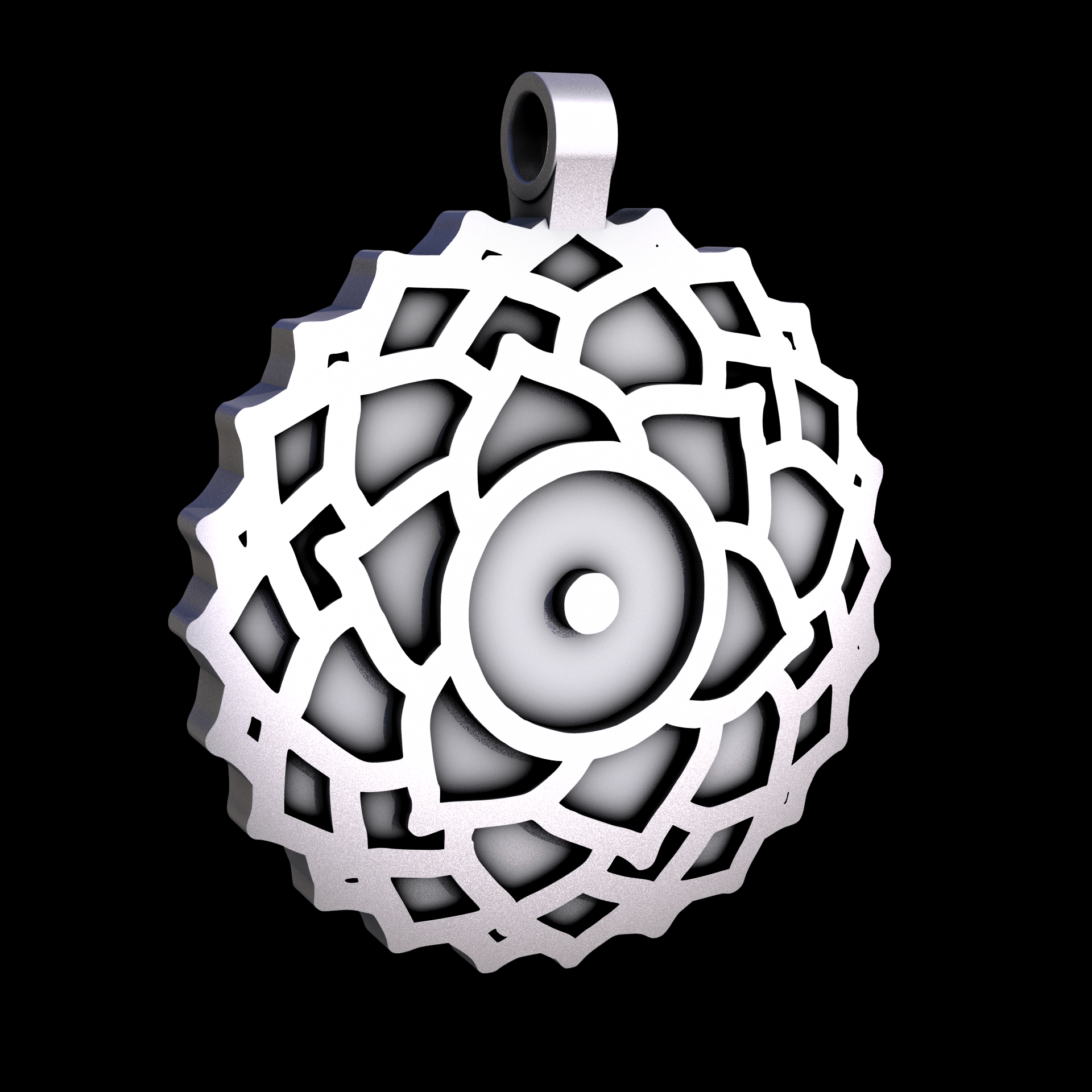 Stainless Steel 17-4PH, manufactured using 3D printing, and media blasted after sintering, for a semi matte, rough surface finish.