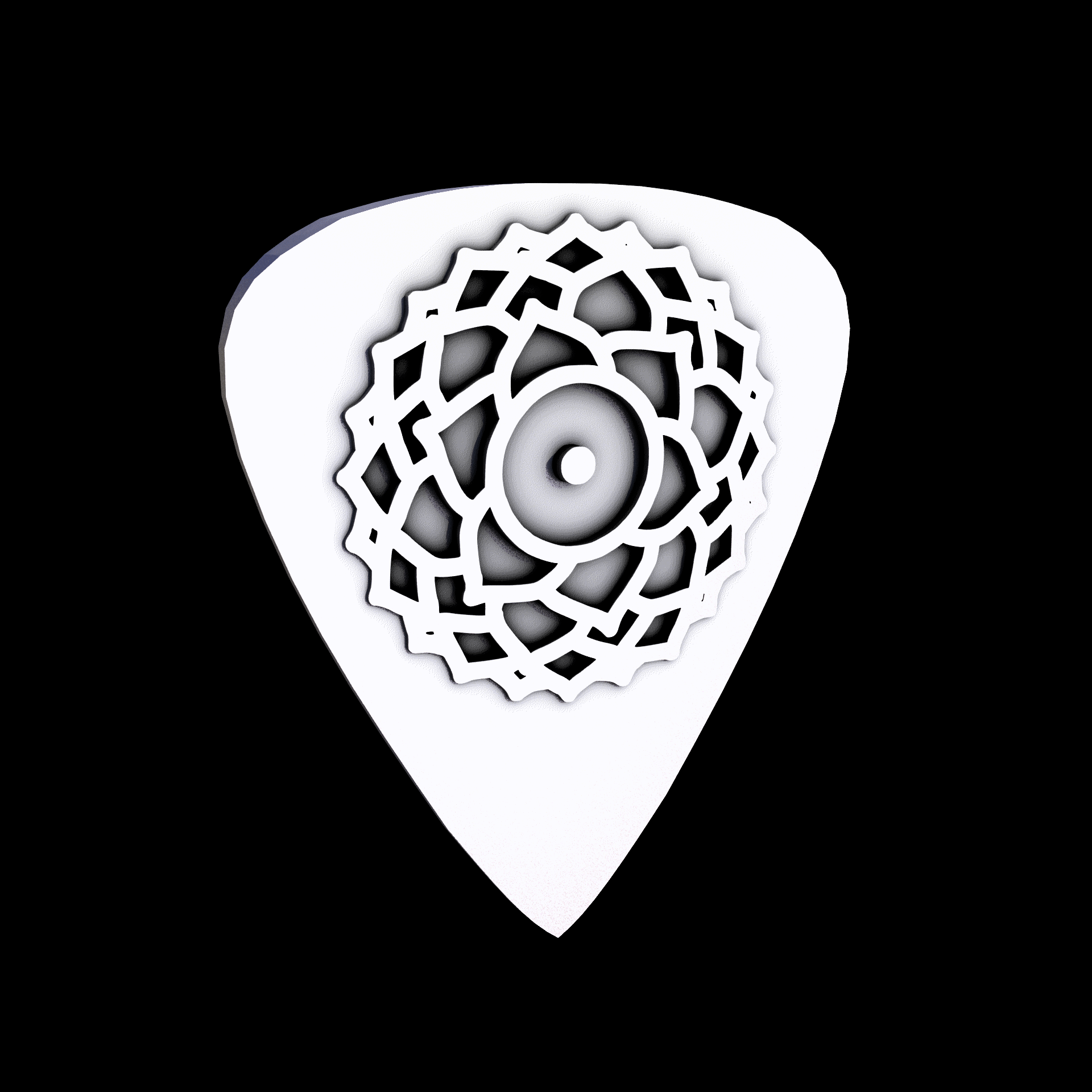 Stainless Steel 17-4PH, manufactured using 3D printing, and media blasted after sintering, for a semi matte, rough surface finish.