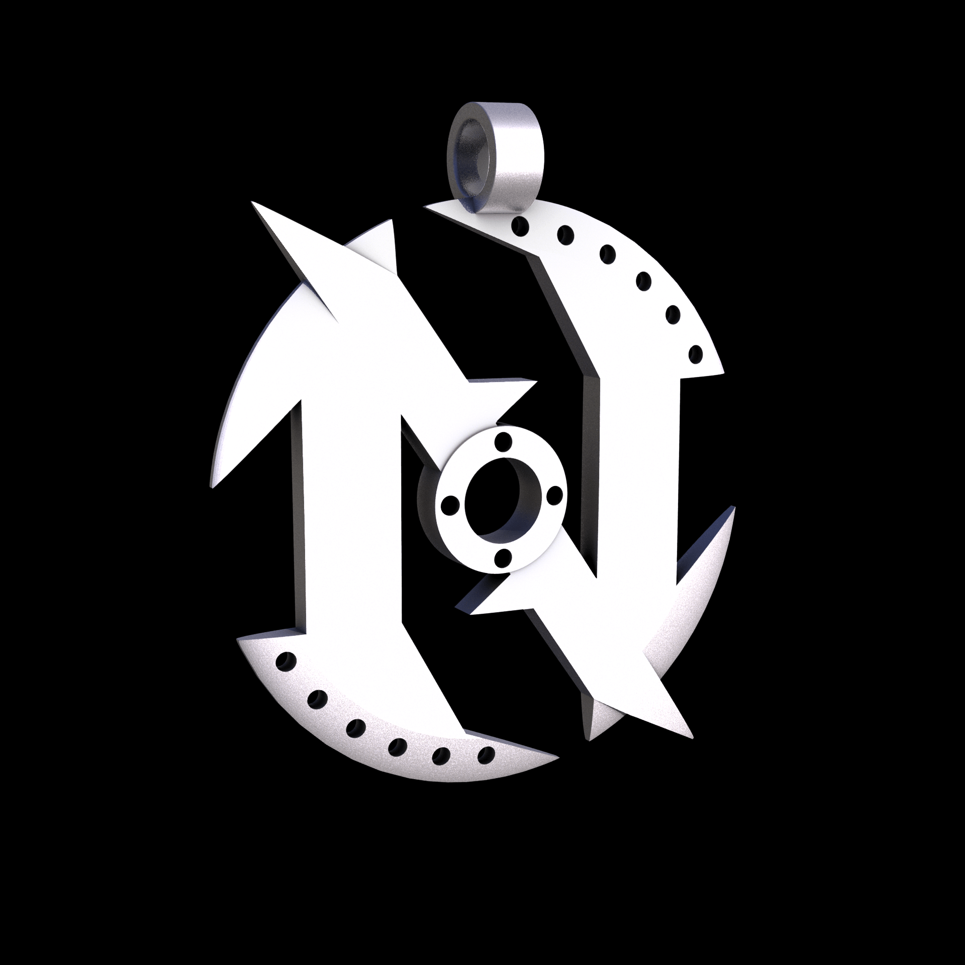 Stainless Steel 17-4PH, manufactured using 3D printing, and media blasted after sintering, for a semi matte, rough surface finish.