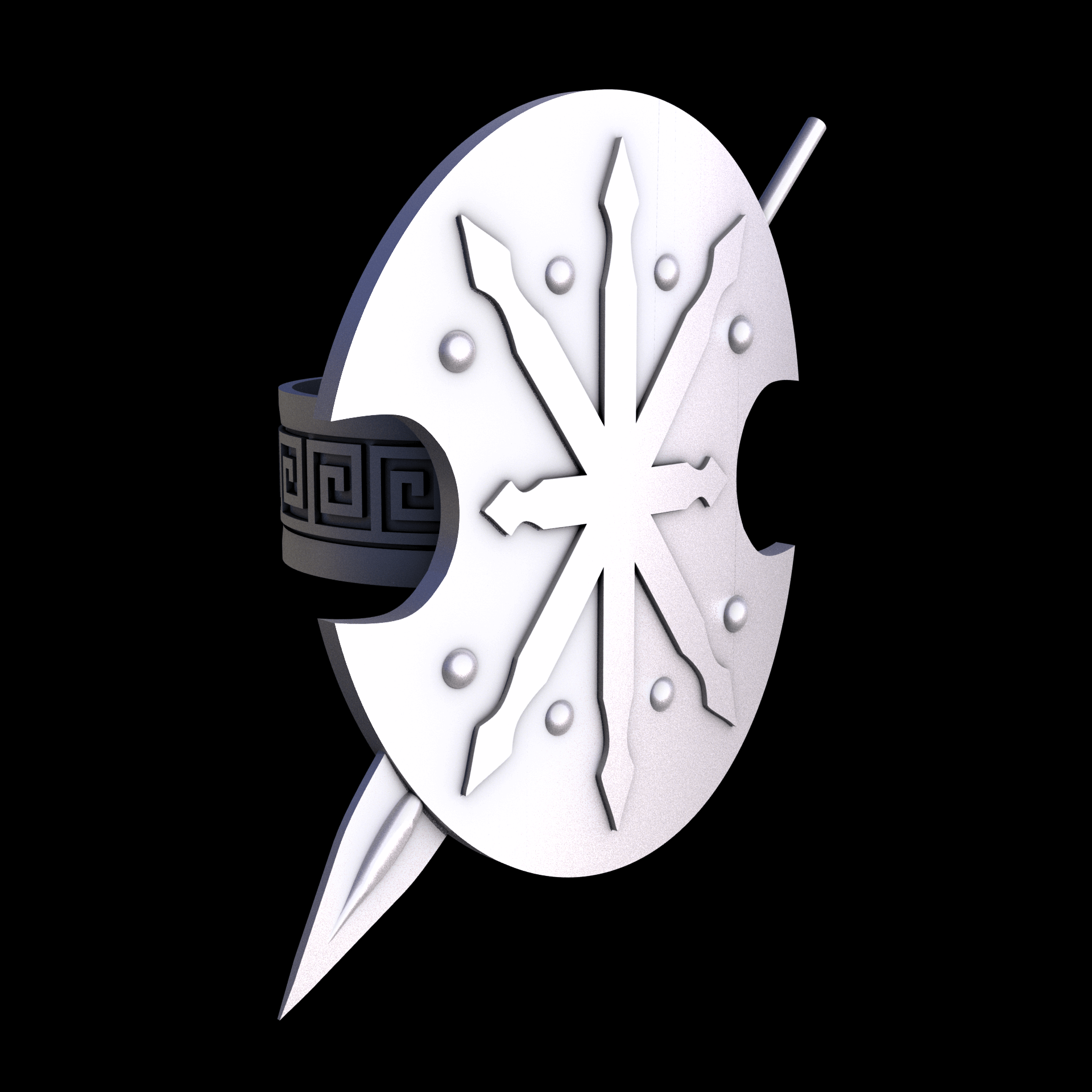 Stainless Steel 17-4PH, manufactured using 3D printing, and media blasted after sintering, for a semi matte, rough surface finish.