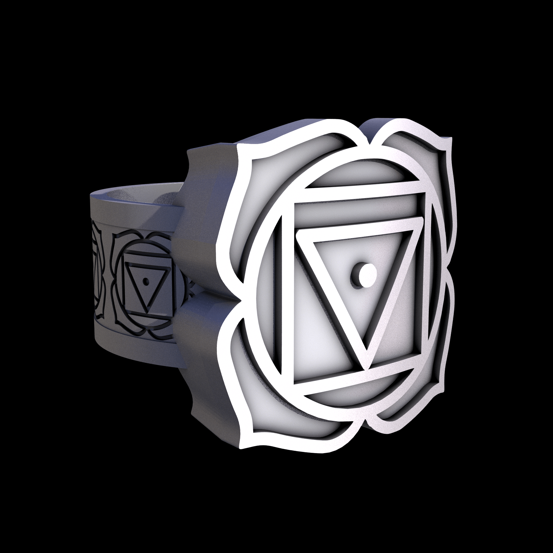 Stainless Steel 17-4PH, manufactured using 3D printing, and media blasted after sintering, for a semi matte, rough surface finish.