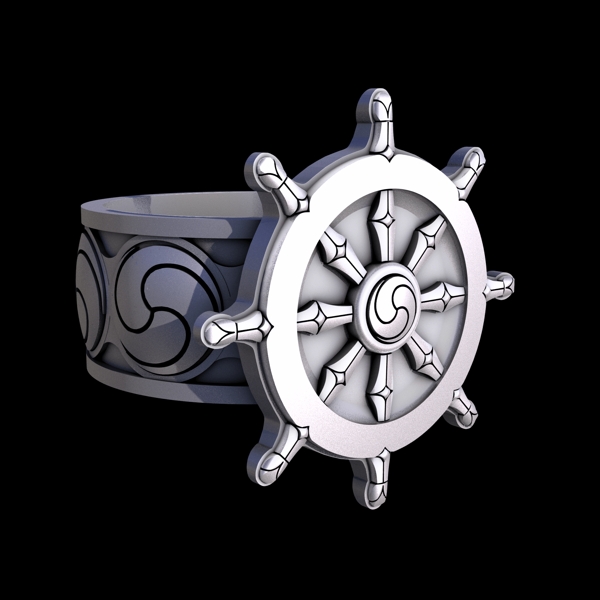 Stainless Steel 17-4PH, manufactured using 3D printing, and media blasted after sintering, for a semi matte, rough surface finish.