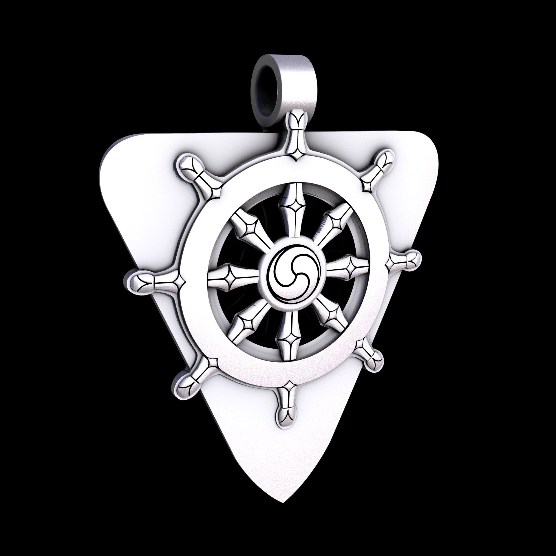 Stainless Steel 17-4PH, manufactured using 3D printing, and media blasted after sintering, for a semi matte, rough surface finish.