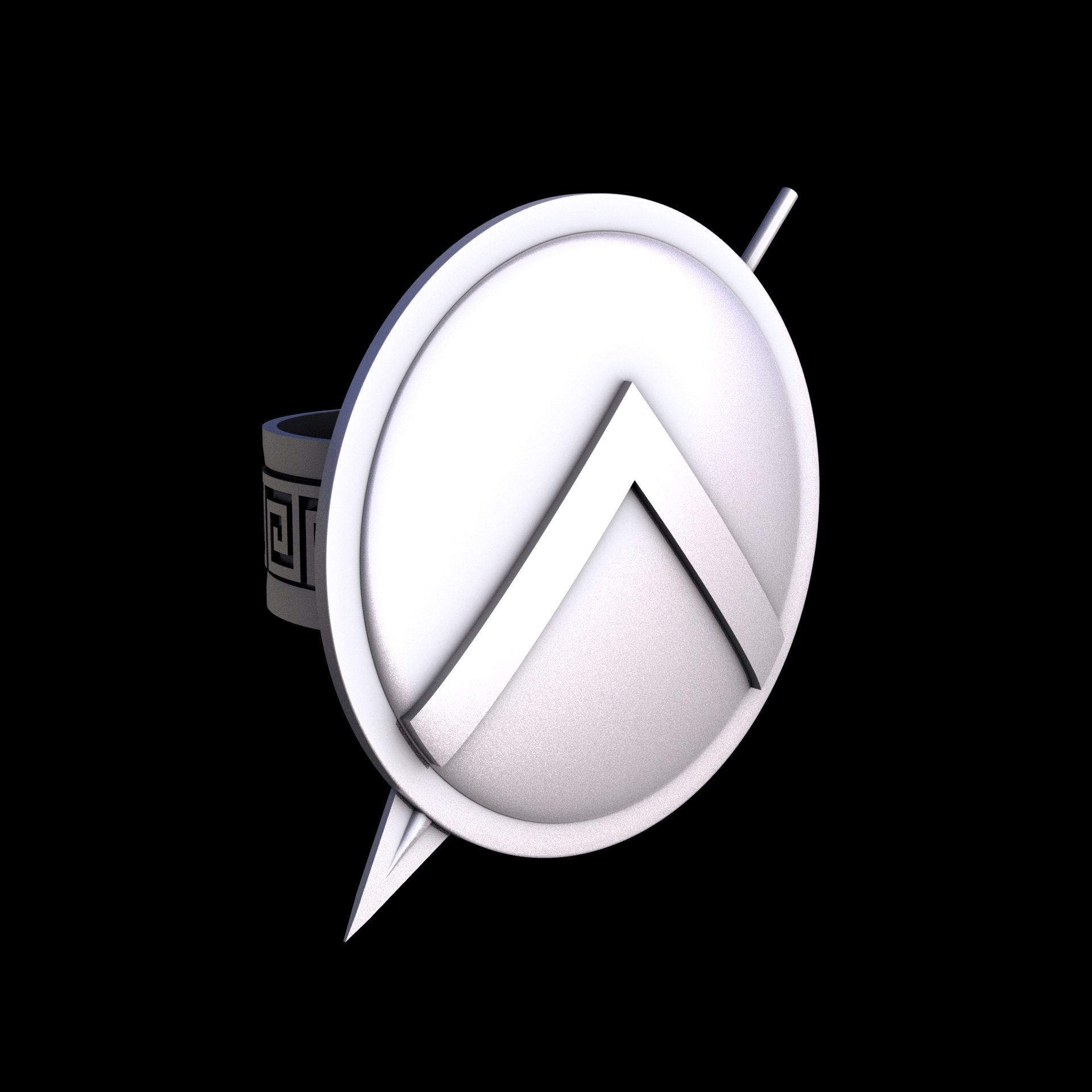 Stainless Steel 17-4PH, manufactured using 3D printing, and media blasted after sintering, for a semi matte, rough surface finish.