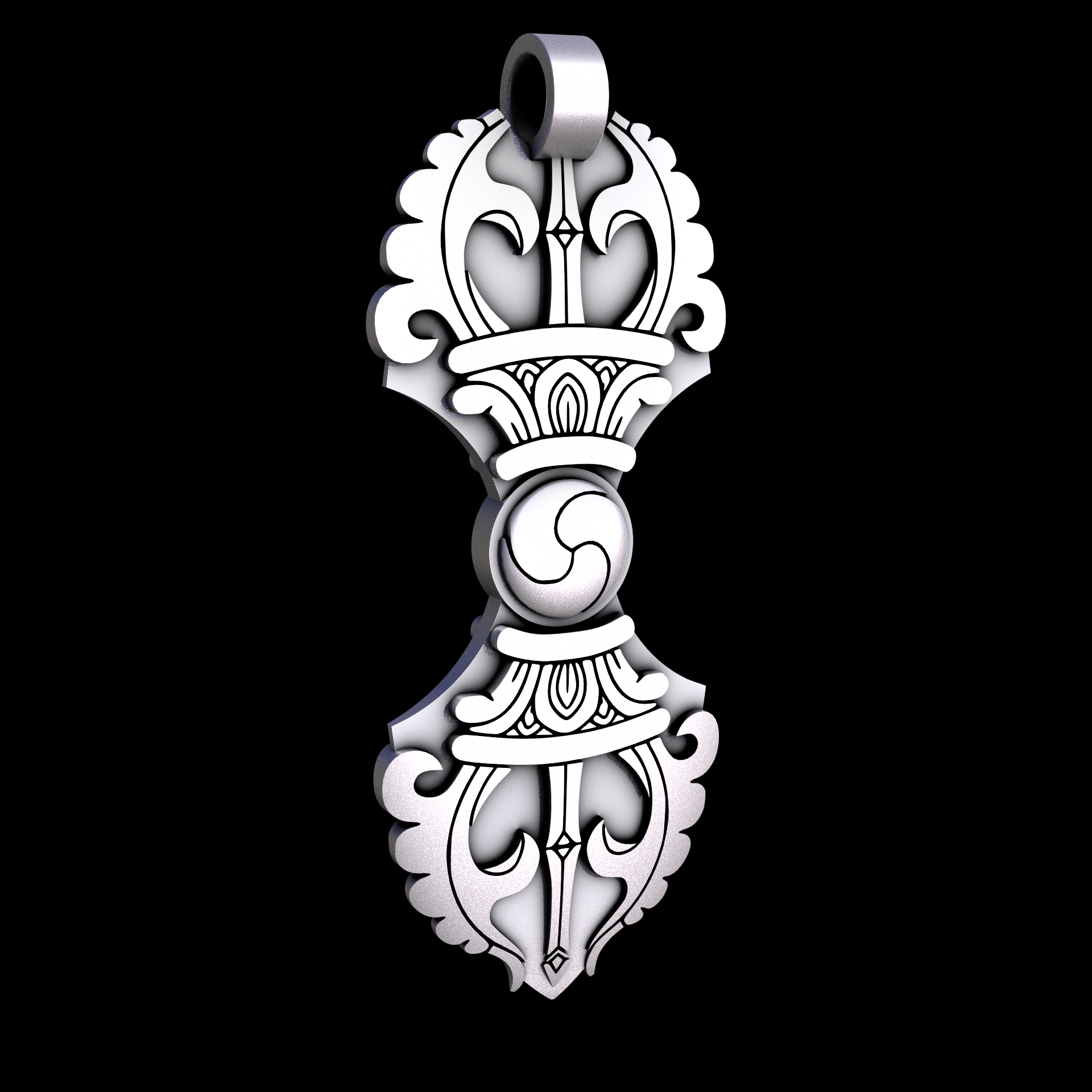 Stainless Steel 17-4PH, manufactured using 3D printing, and media blasted after sintering, for a semi matte, rough surface finish.