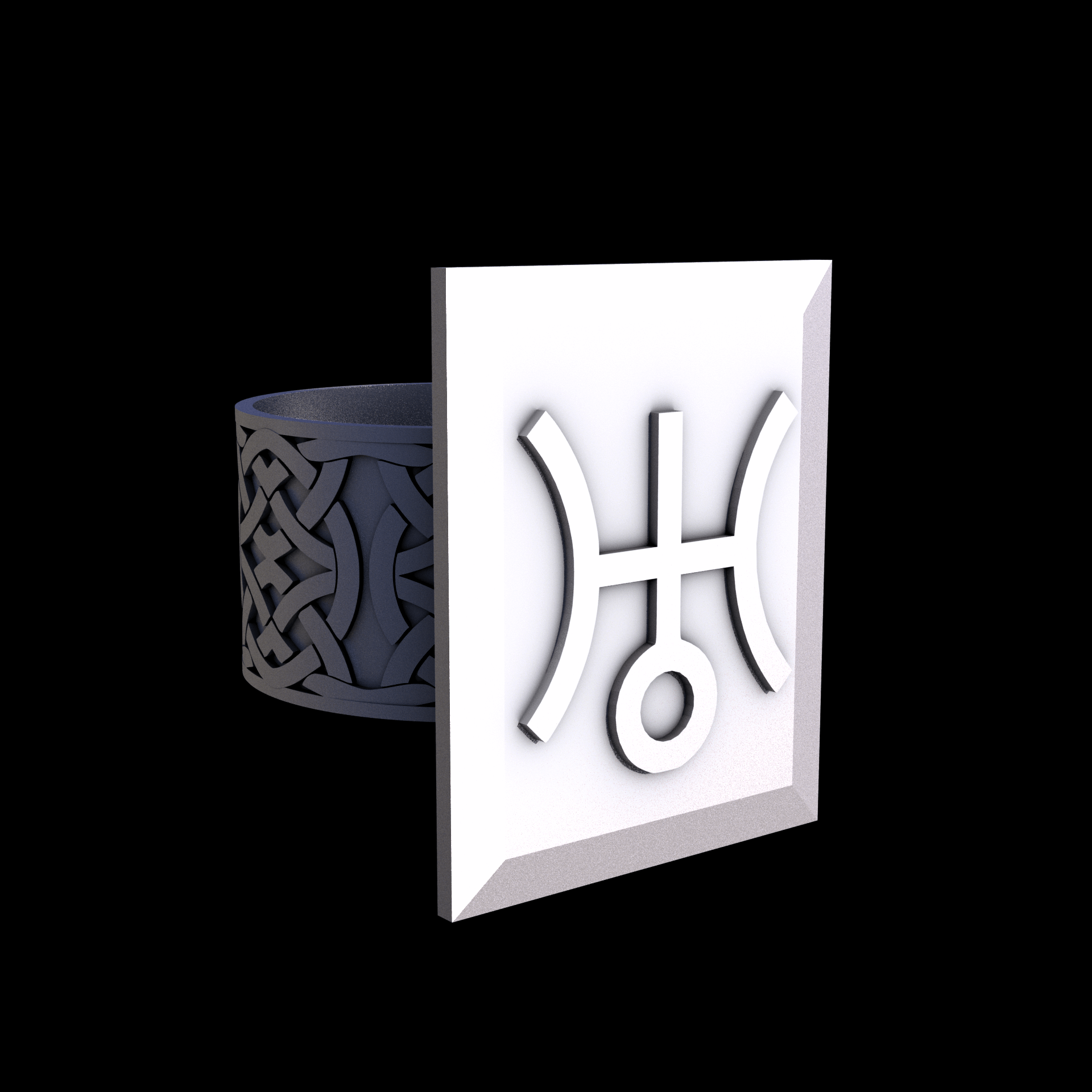 Stainless Steel 17-4PH, manufactured using 3D printing, and media blasted after sintering, for a semi matte, rough surface finish.