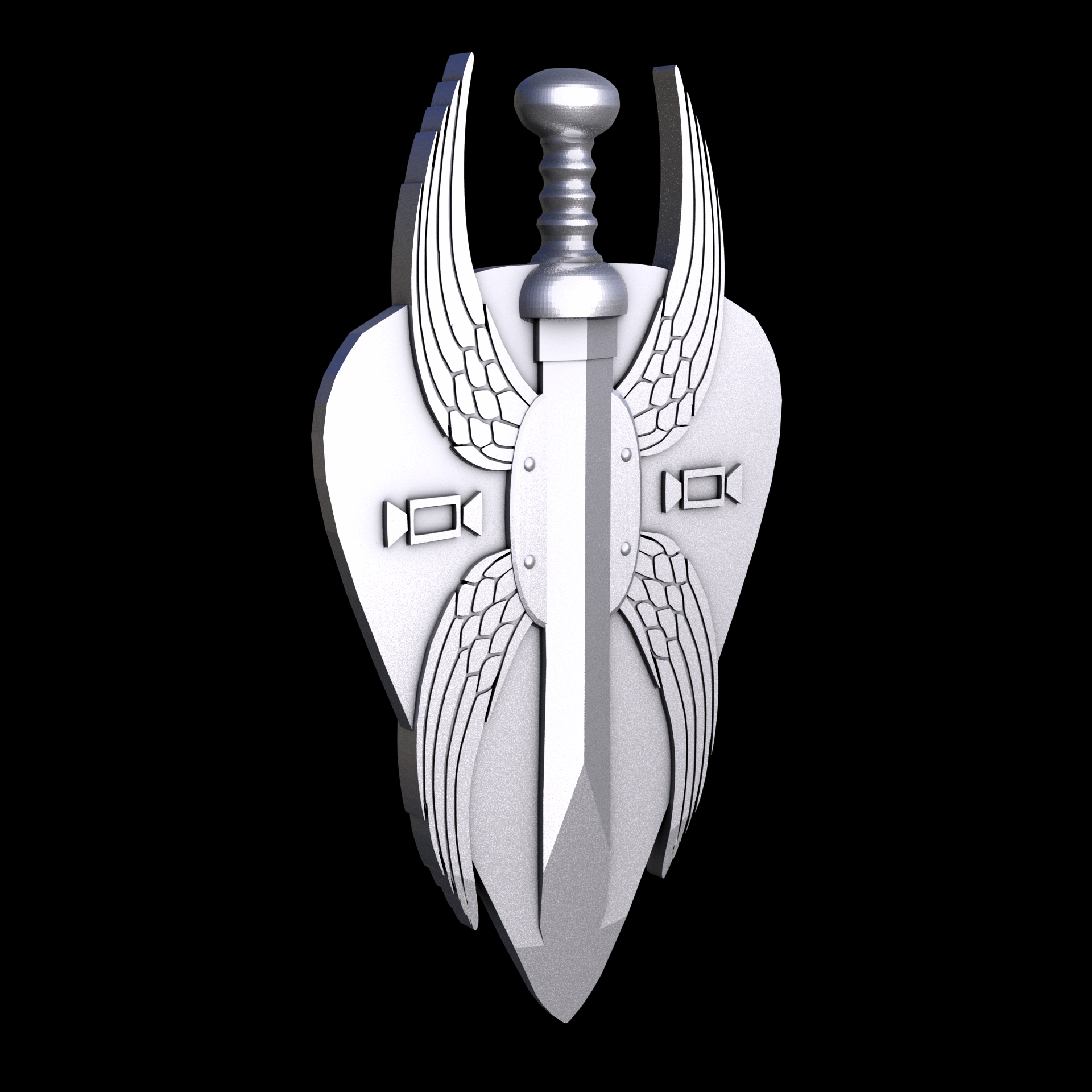 Stainless Steel 316L, manufactured using 3D printing, and media blasted after sintering, for a semi matte, rough surface finish.