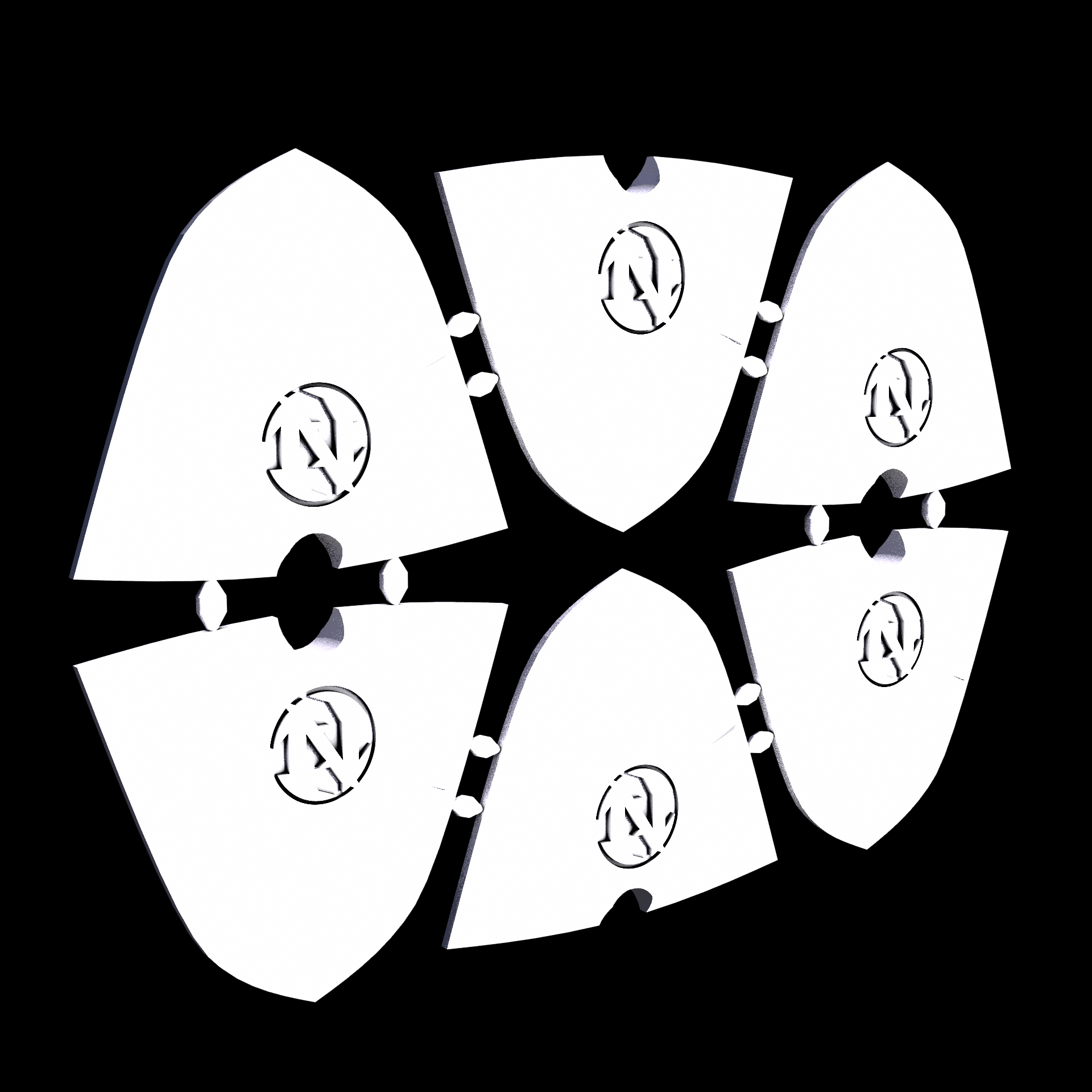 Nylon 12 plastic, manufactured using 3D printing, with a slightly rough, matte surface finish.