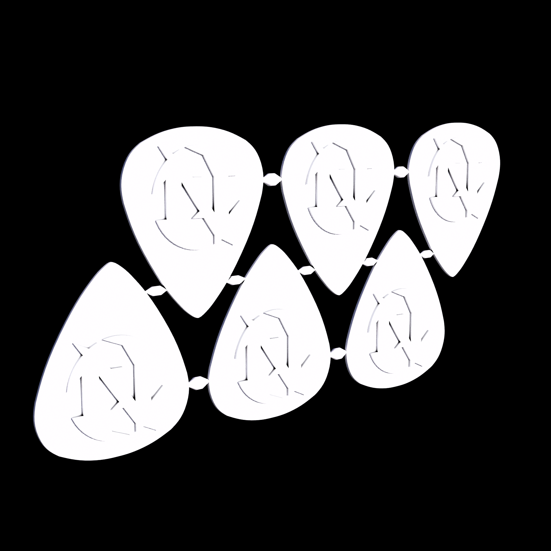 Nylon 12 plastic, manufactured using 3D printing, with a slightly rough, matte surface finish.