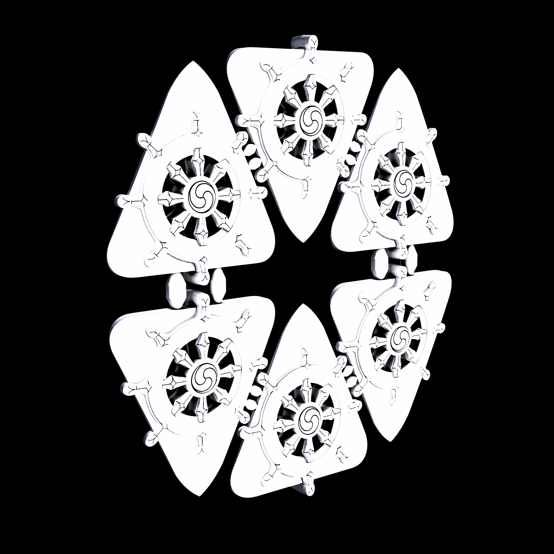 Thermoplastic Polyurethane, manufactured using Selective Laser Sintering (3D printing), that is flexible and rubber like, with a slightly rough, matte surface finish.